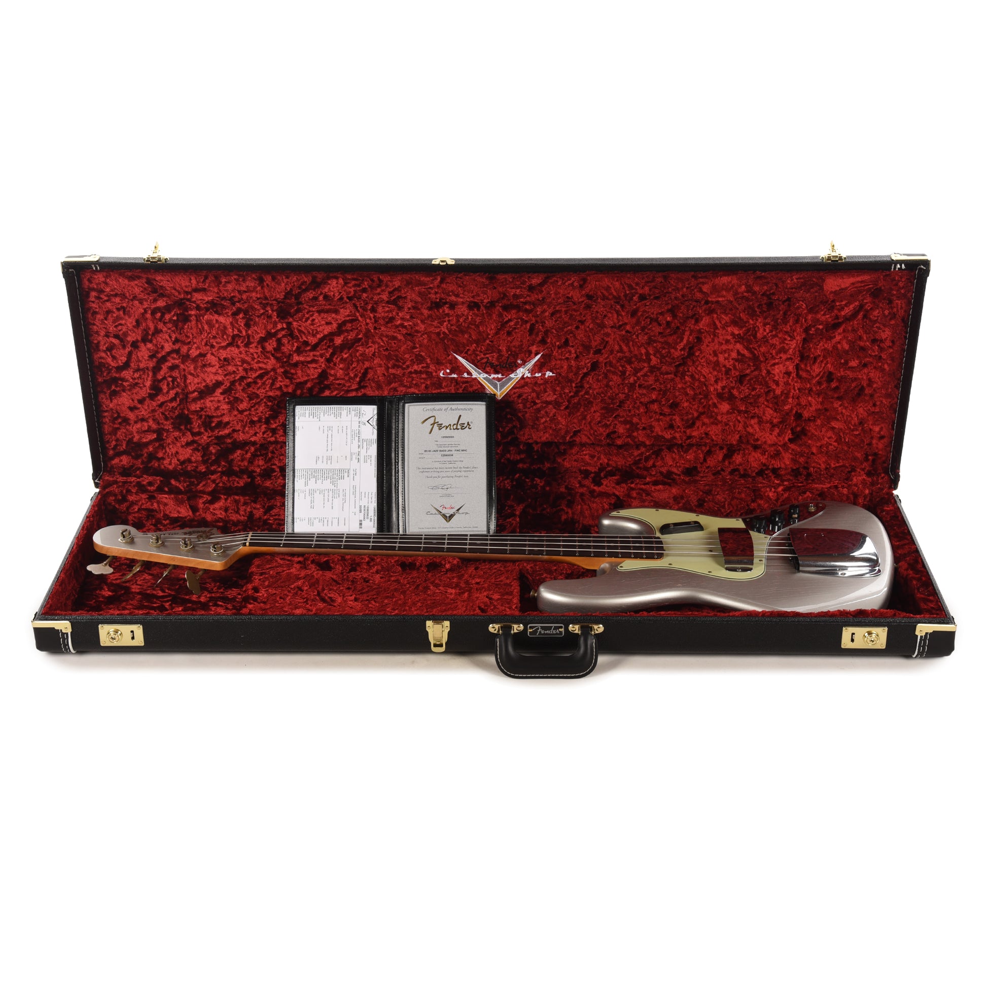 Fender Custom Shop 1965 Jazz Bass Journeyman Relic Faded Inca Silver Bass Guitars / 4-String