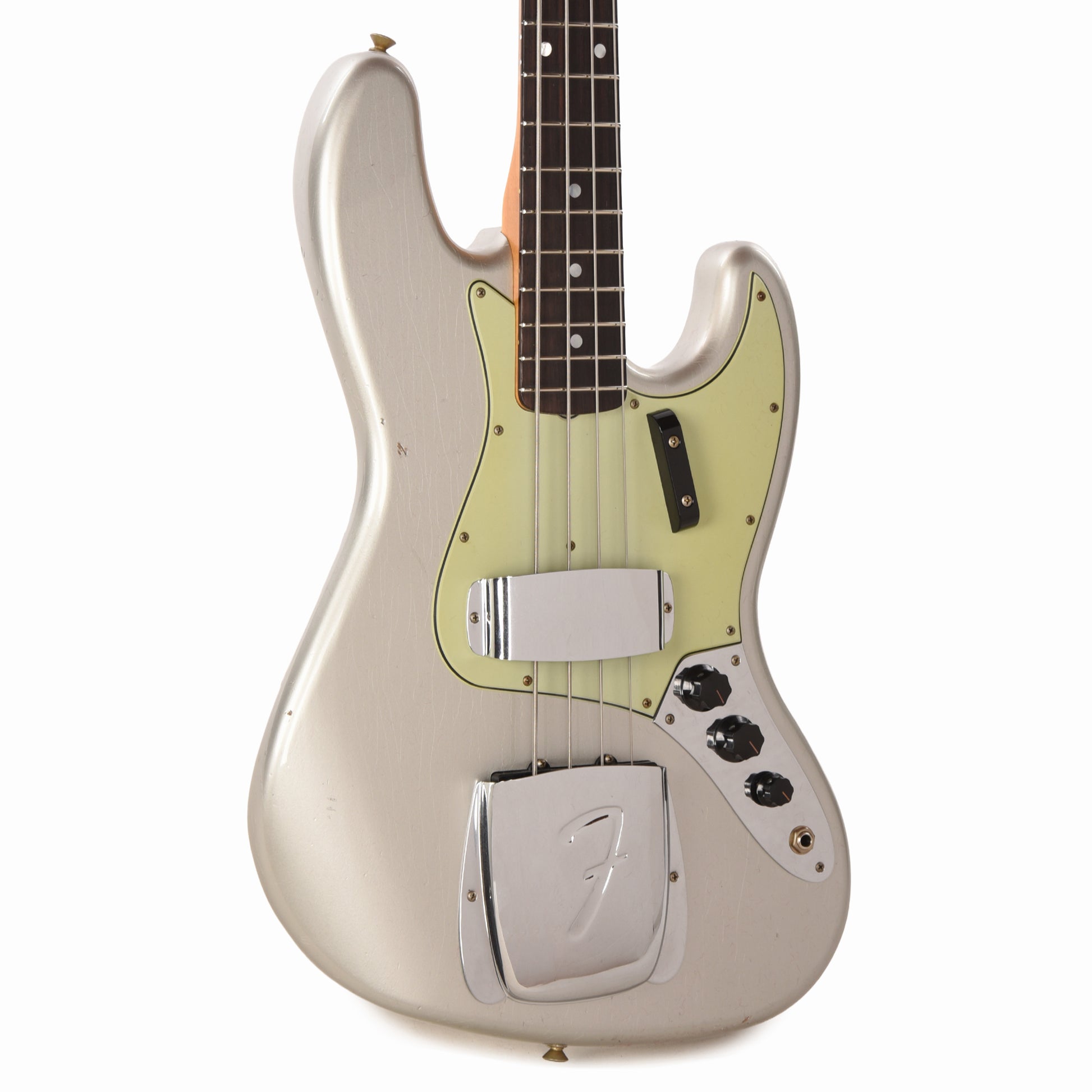 Fender Custom Shop 1965 Jazz Bass Journeyman Relic Faded Inca Silver Bass Guitars / 4-String