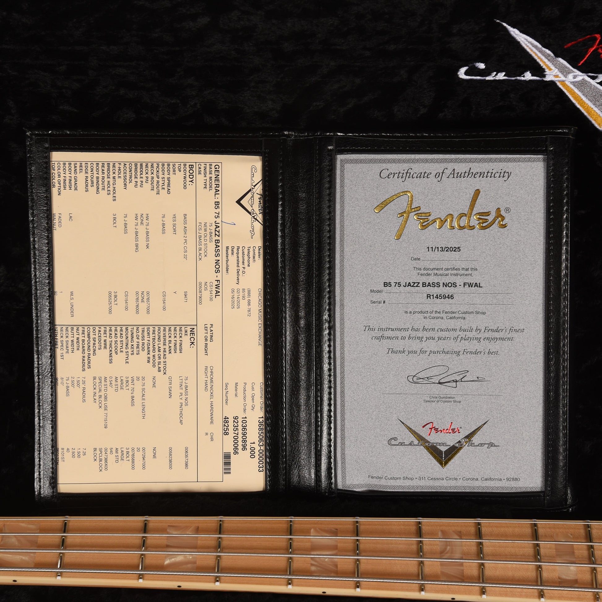 Fender Custom Shop 1975 Jazz Bass NOS Faded Walnut Bass Guitars / 4-String