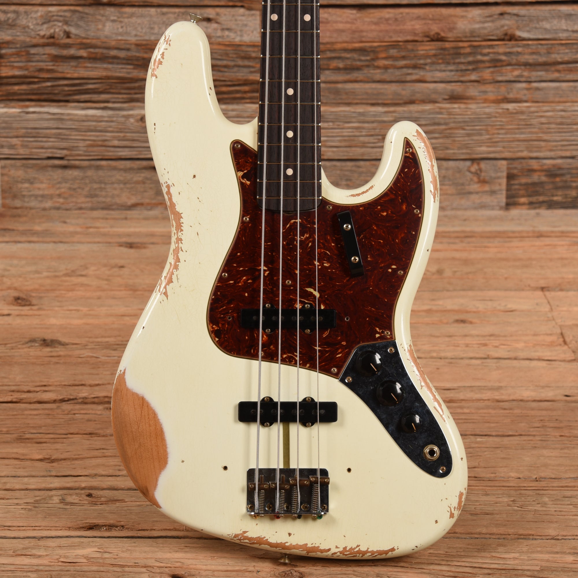 Fender Custom Shop 61 Jazz Bass Heavy Relic Olympic White 2023 Bass Guitars / 4-String
