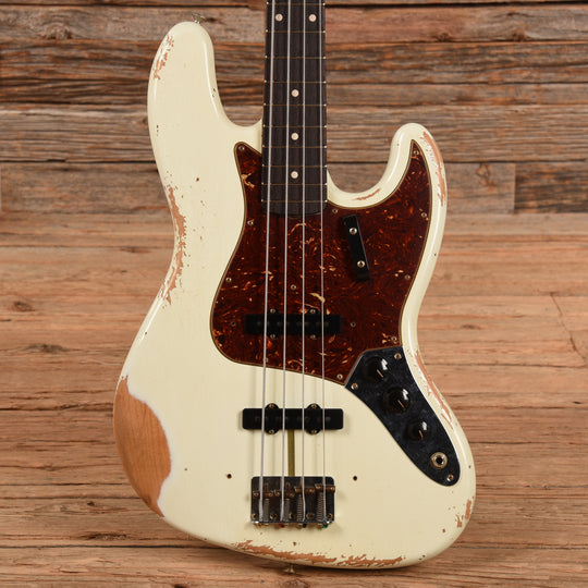 Fender Custom Shop 61 Jazz Bass Heavy Relic Olympic White 2023 Bass Guitars / 4-String