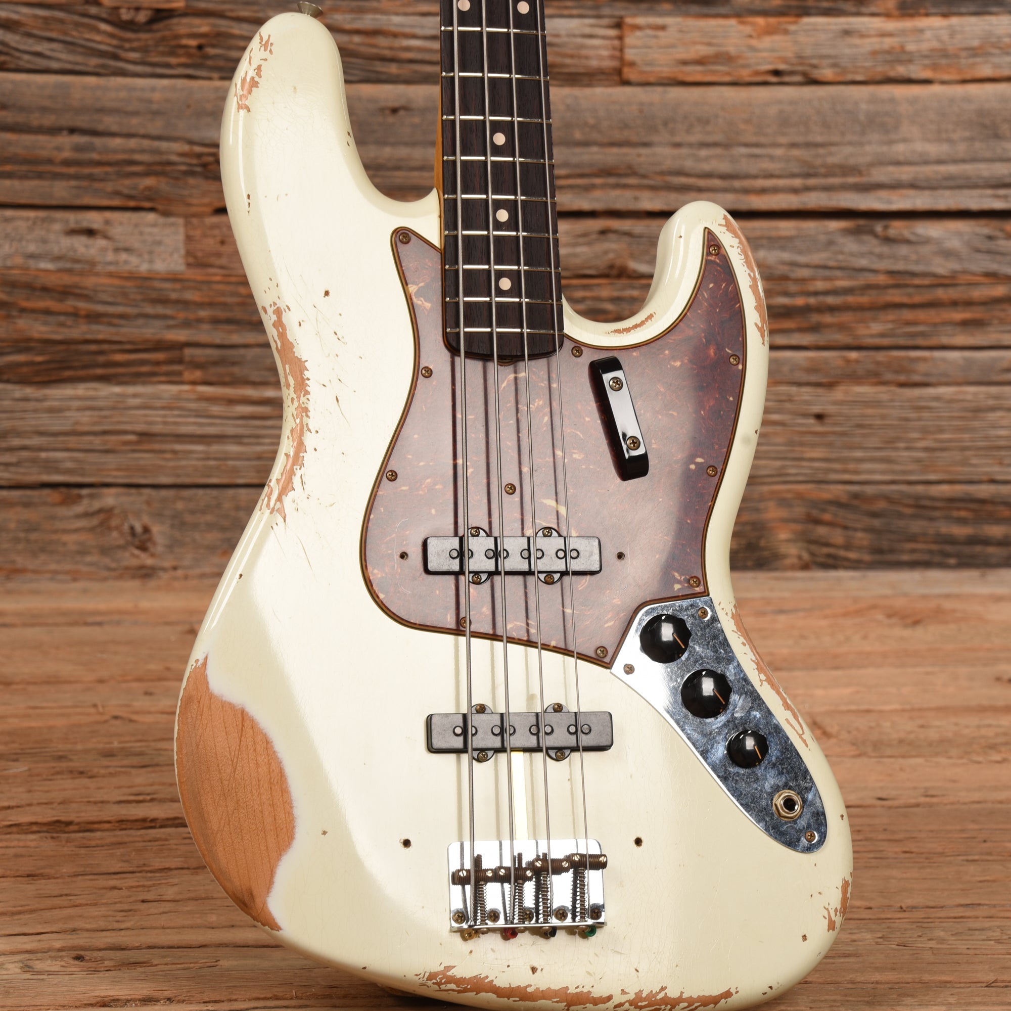 Fender Custom Shop 61 Jazz Bass Heavy Relic Olympic White 2023 Bass Guitars / 4-String