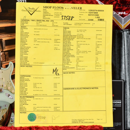 Fender Custom Shop '64 Jazz Bass Relic 3-Tone Sunburst 2021 Bass Guitars / 4-String