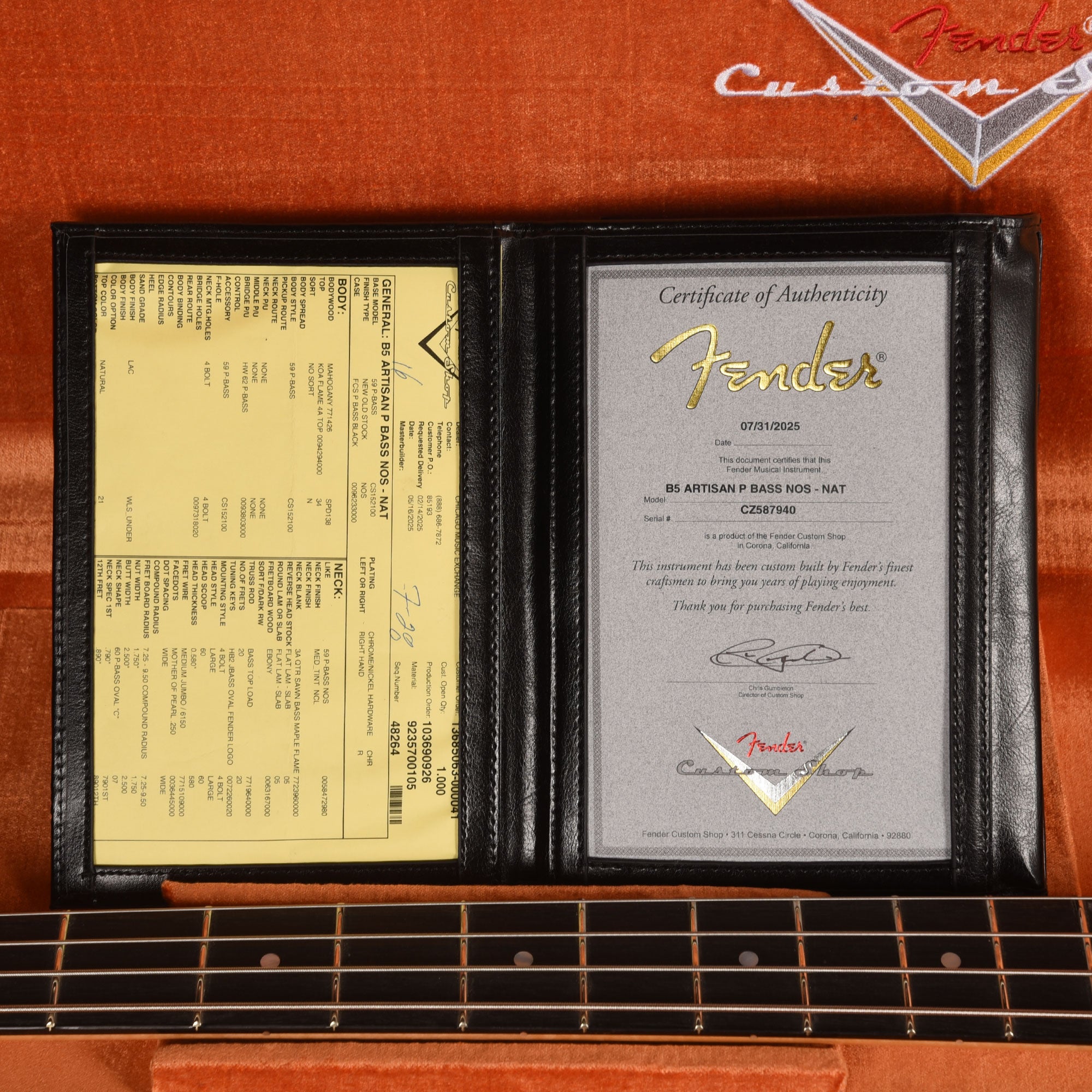 Fender Custom Shop Artisan Koa Precision Bass NOS Natural Bass Guitars / 4-String