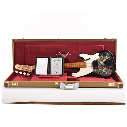 Fender Custom Shop Limited Edition 1954 Precision Bass Journeyman Relic Black Paisley Bass Guitars / 4-String