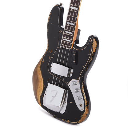 Fender Custom Shop Limited Edition Custom Jazz Bass Heavy Relic Aged Black Bass Guitars / 4-String