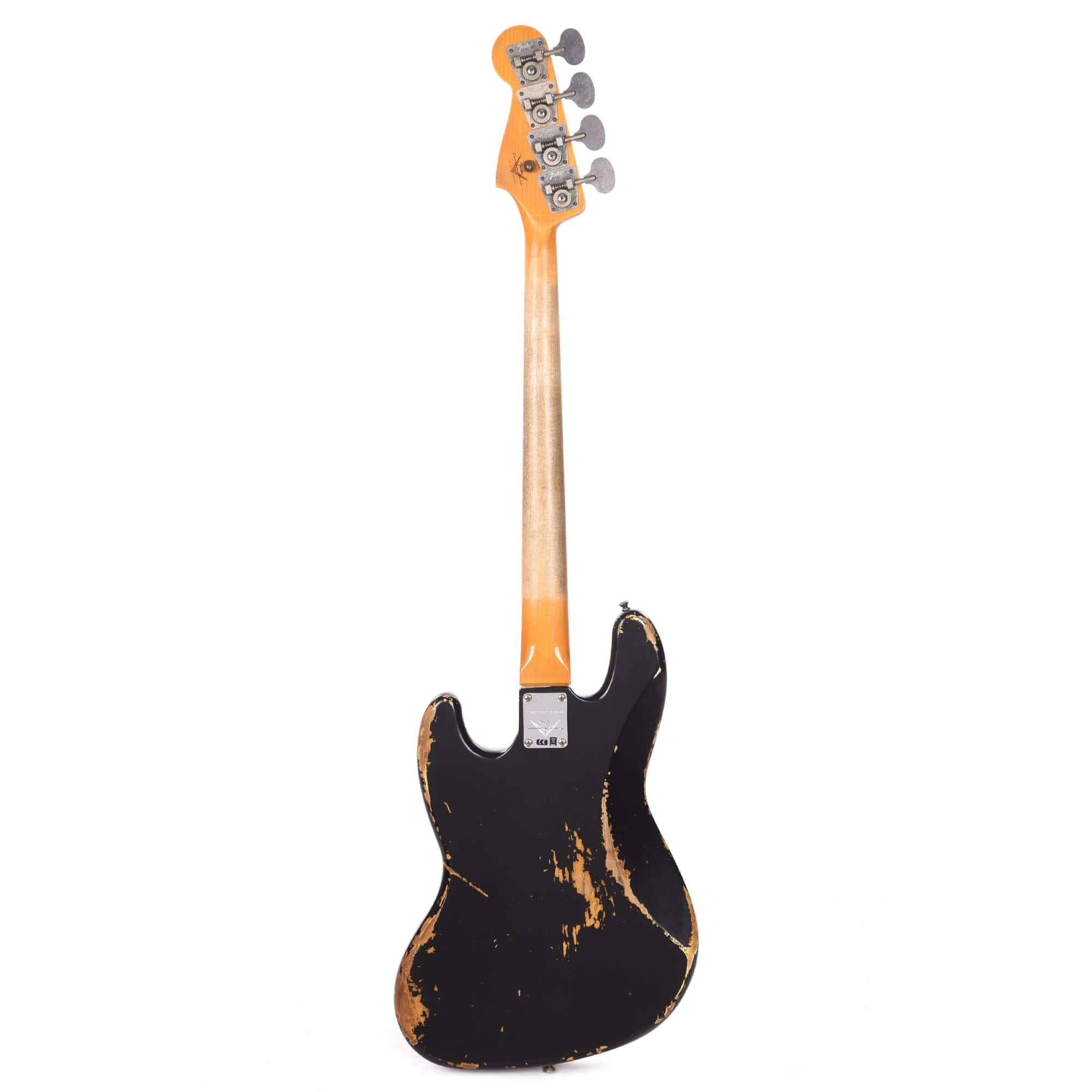 Fender Custom Shop Limited Edition Custom Jazz Bass Heavy Relic Aged Black Bass Guitars / 4-String