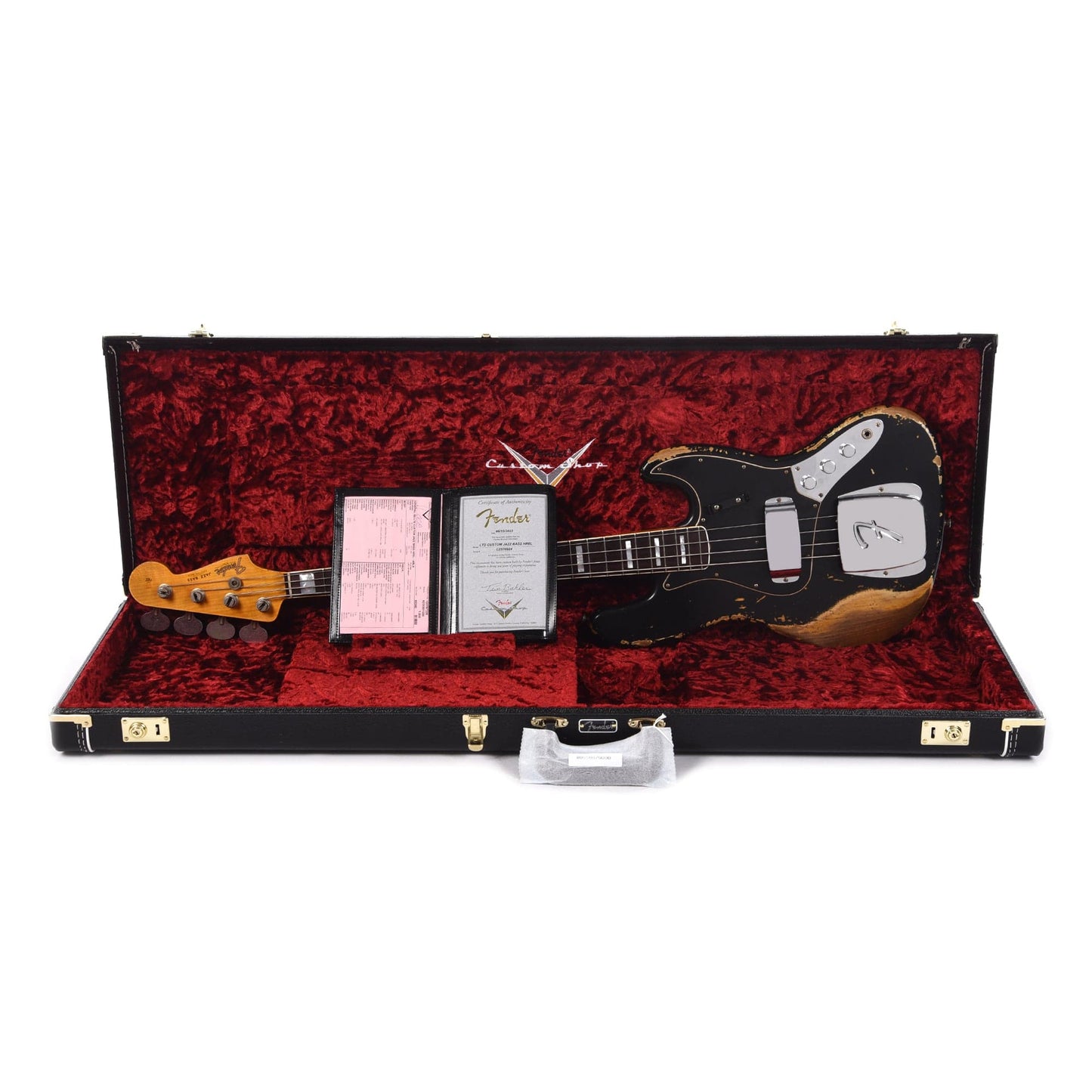 Fender Custom Shop Limited Edition Custom Jazz Bass Heavy Relic Aged Black Bass Guitars / 4-String