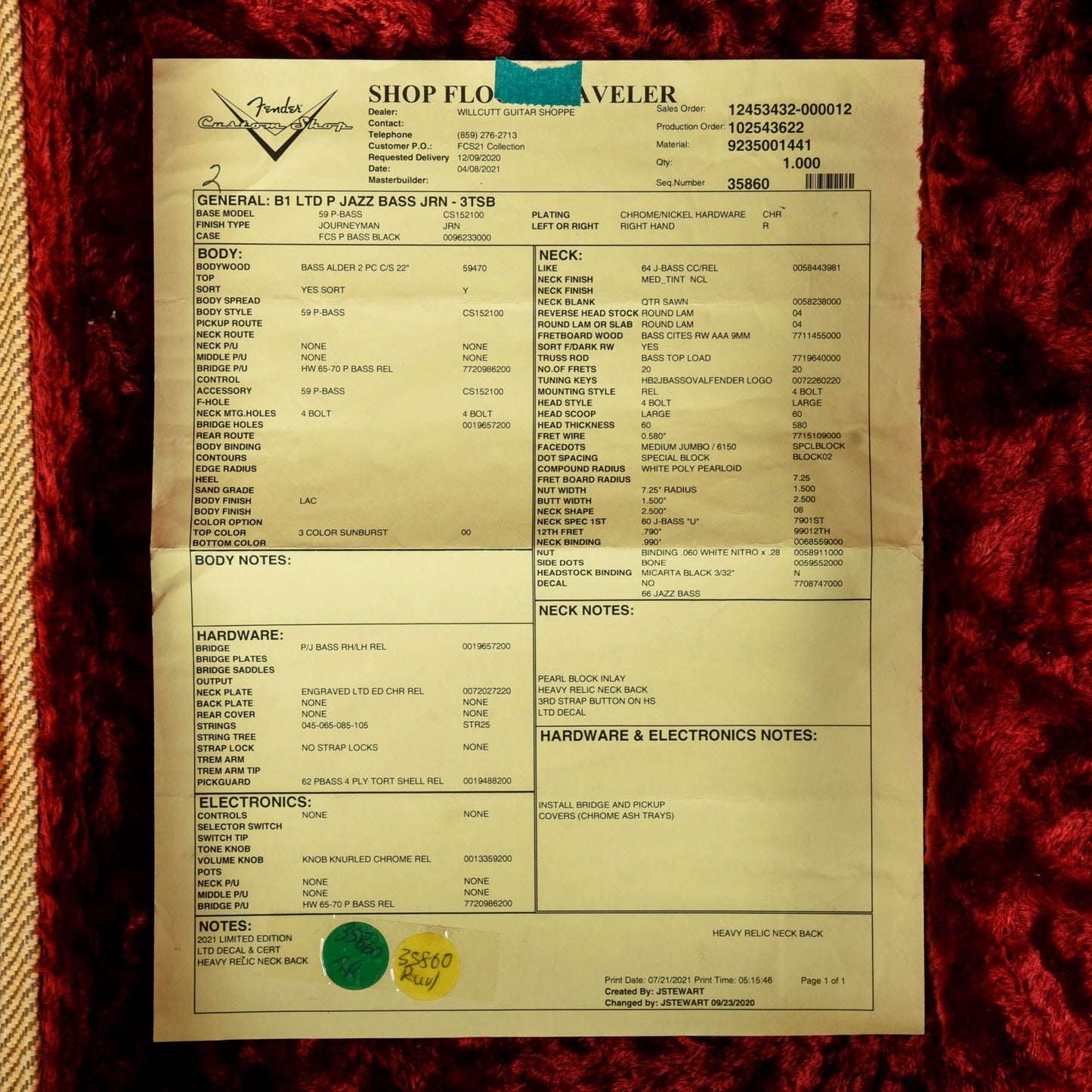 Fender Custom Shop Limited Edition PJ Bass Journeyman Relic Sunburst 2021 Bass Guitars / 4-String