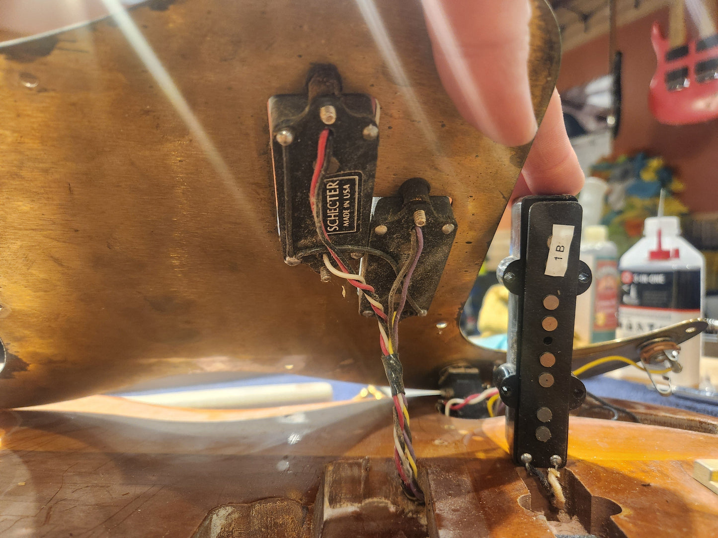 Fender Fretless Precision Bass Neck w/ Schecter Body Walnut 1980s Bass Guitars / 4-String