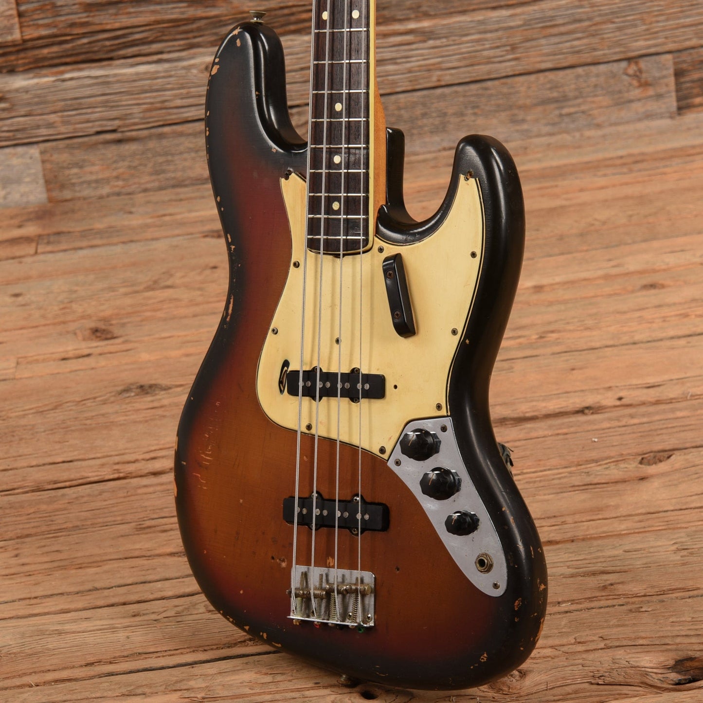 Fender Jazz Bass w/1966 Neck and 1974 Body Sunburst Bass Guitars / 4-String