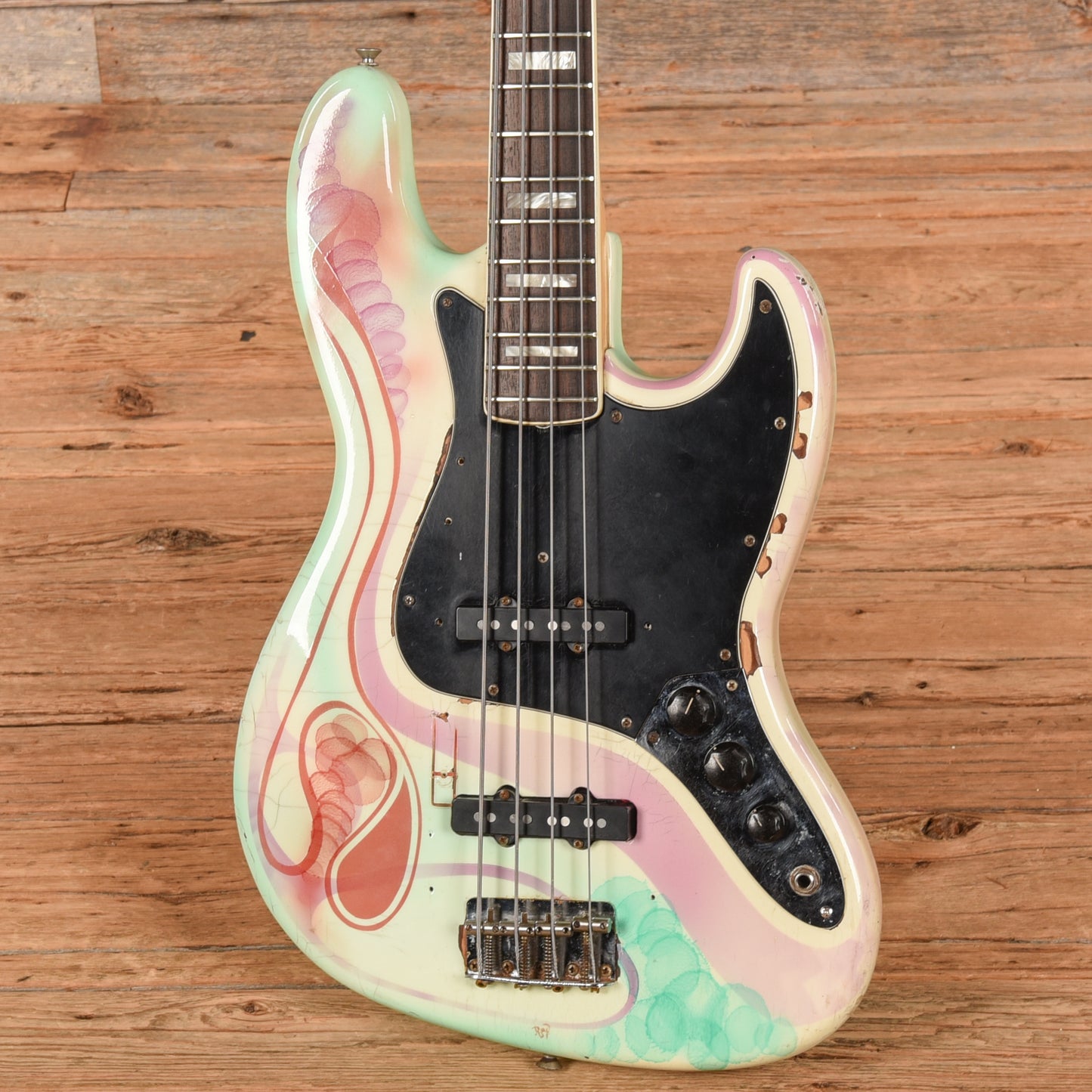 Fender Jazz Bass White Airbrushed Refin 1974 Bass Guitars / 4-String