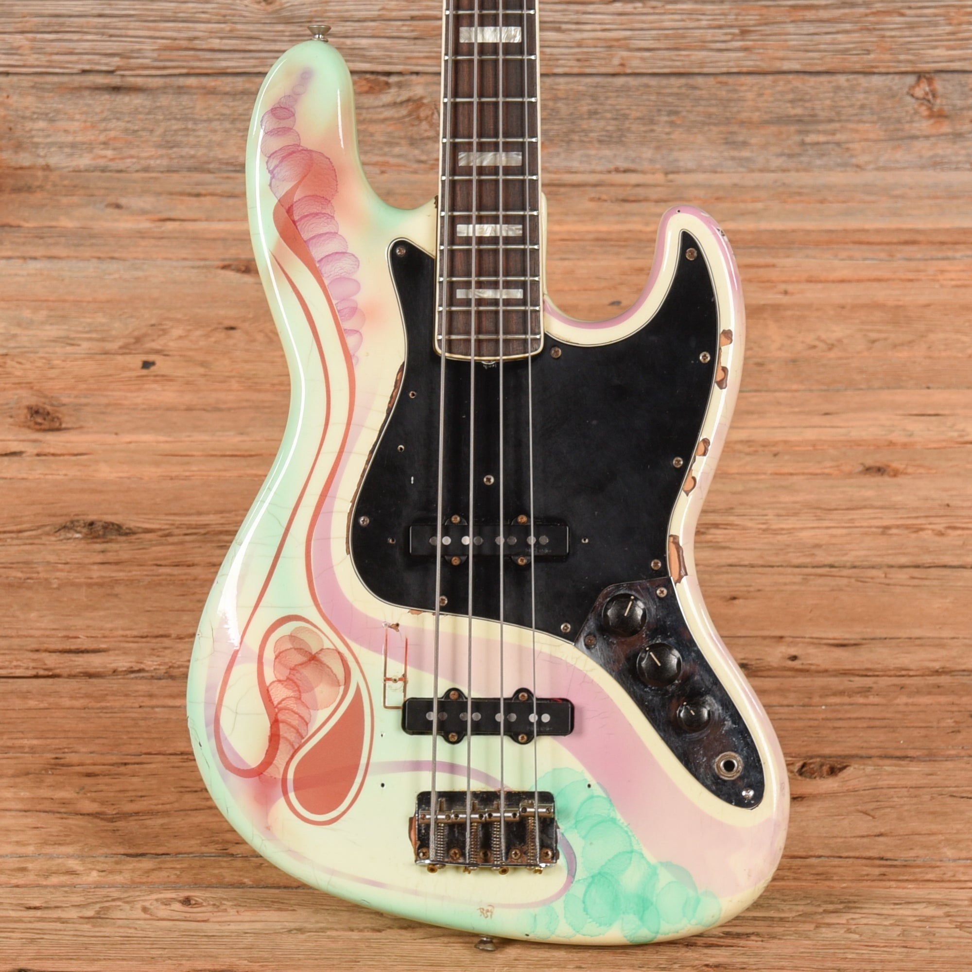 Fender Jazz Bass White Airbrushed Refin 1974 Bass Guitars / 4-String