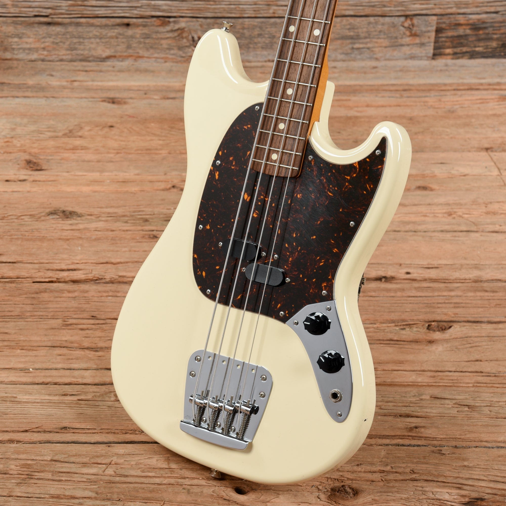 Fender MB-98 Mustang Bass Reissue Vintage White 2012 Bass Guitars / 4-String