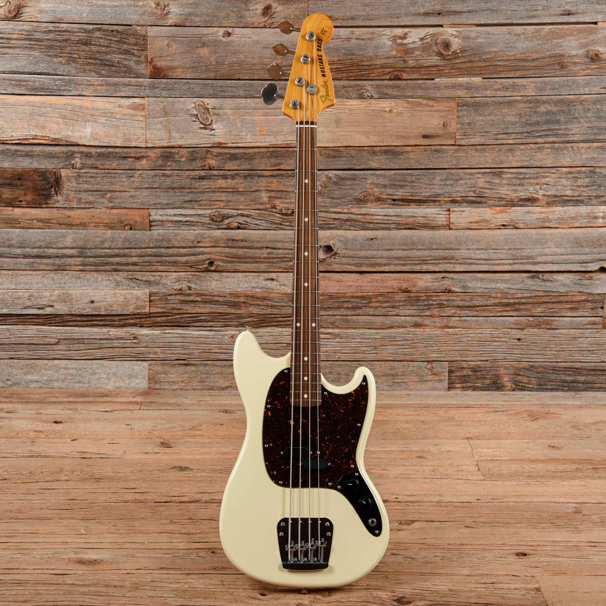 Fender MB-98 Mustang Bass Reissue Vintage White 2012 Bass Guitars / 4-String
