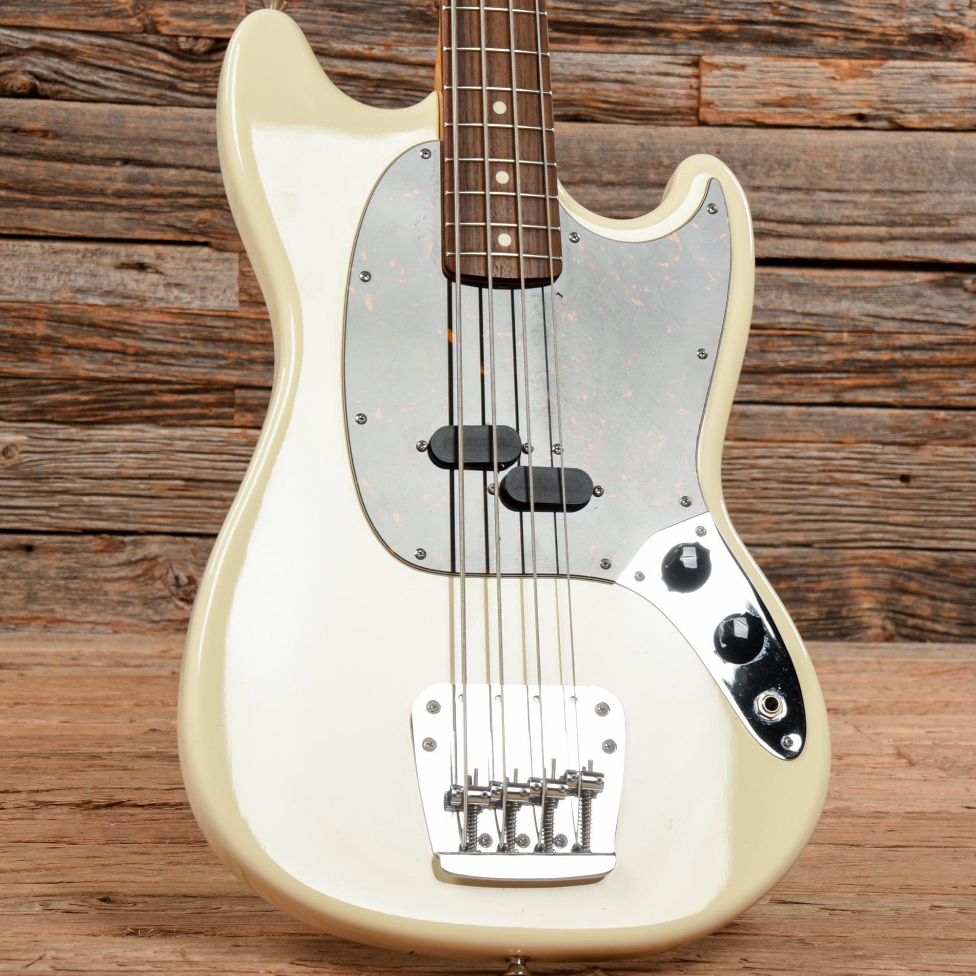 Fender MB-98 Mustang Bass Reissue Vintage White 2012 Bass Guitars / 4-String