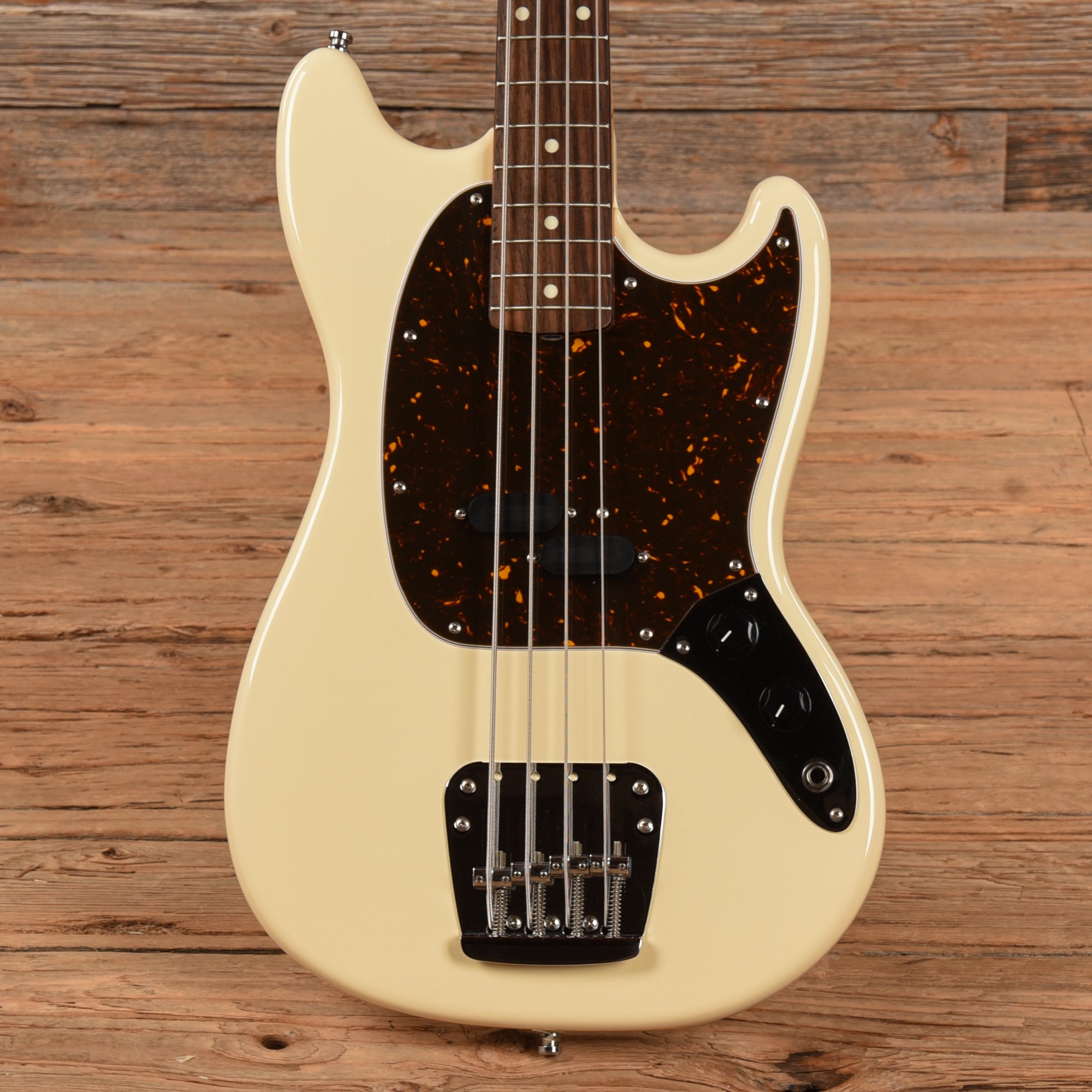 Fender MB-98 Mustang Bass Reissue Vintage White 2013 Bass Guitars / 4-String