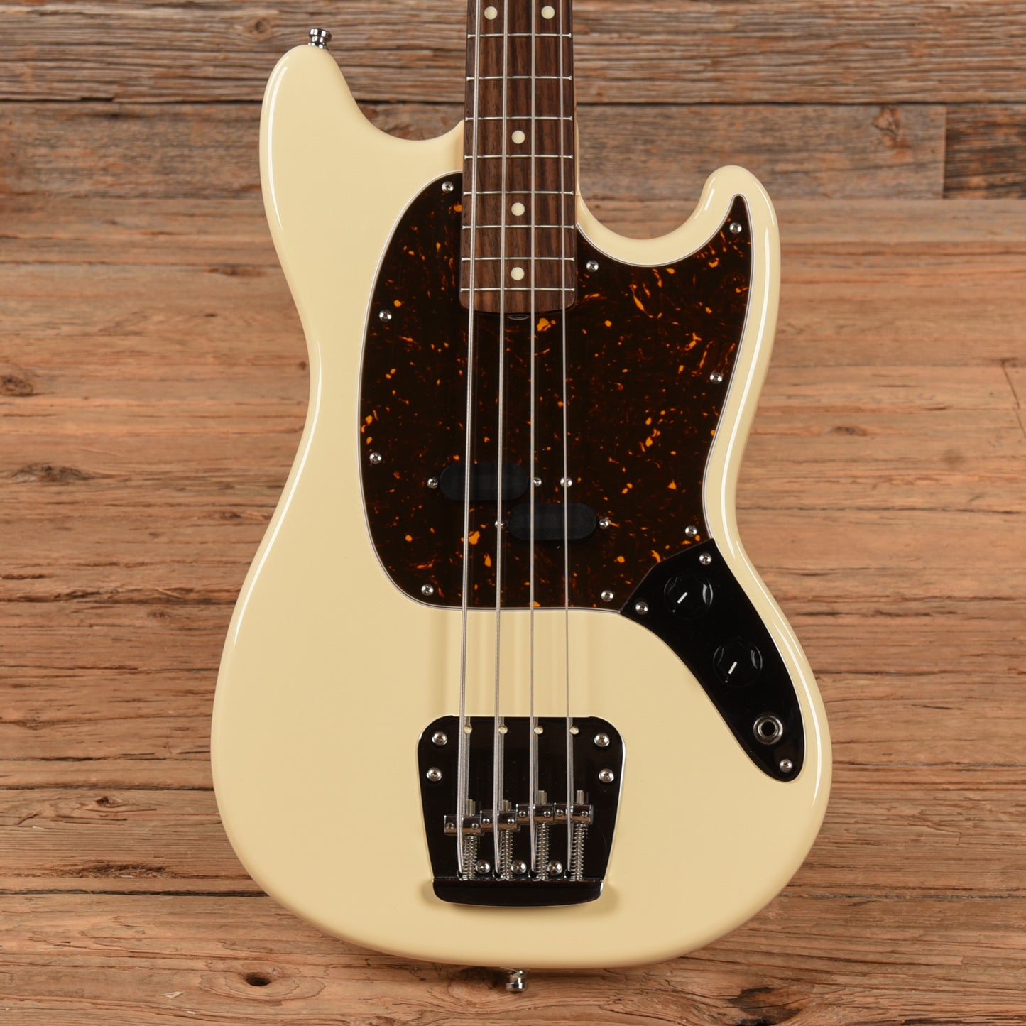Fender MB-98 Mustang Bass Reissue Vintage White 2013 Bass Guitars / 4-String