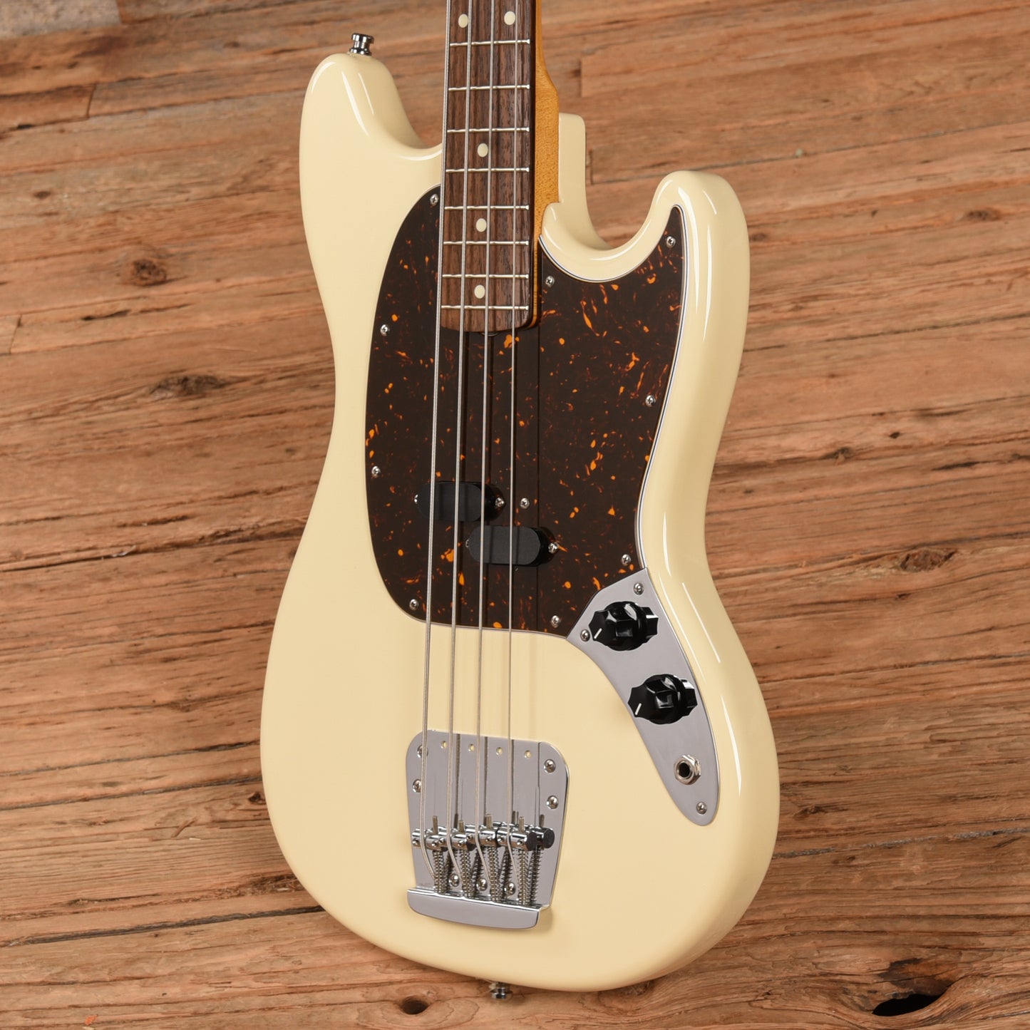 Fender MB-98 Mustang Bass Reissue Vintage White 2013 Bass Guitars / 4-String