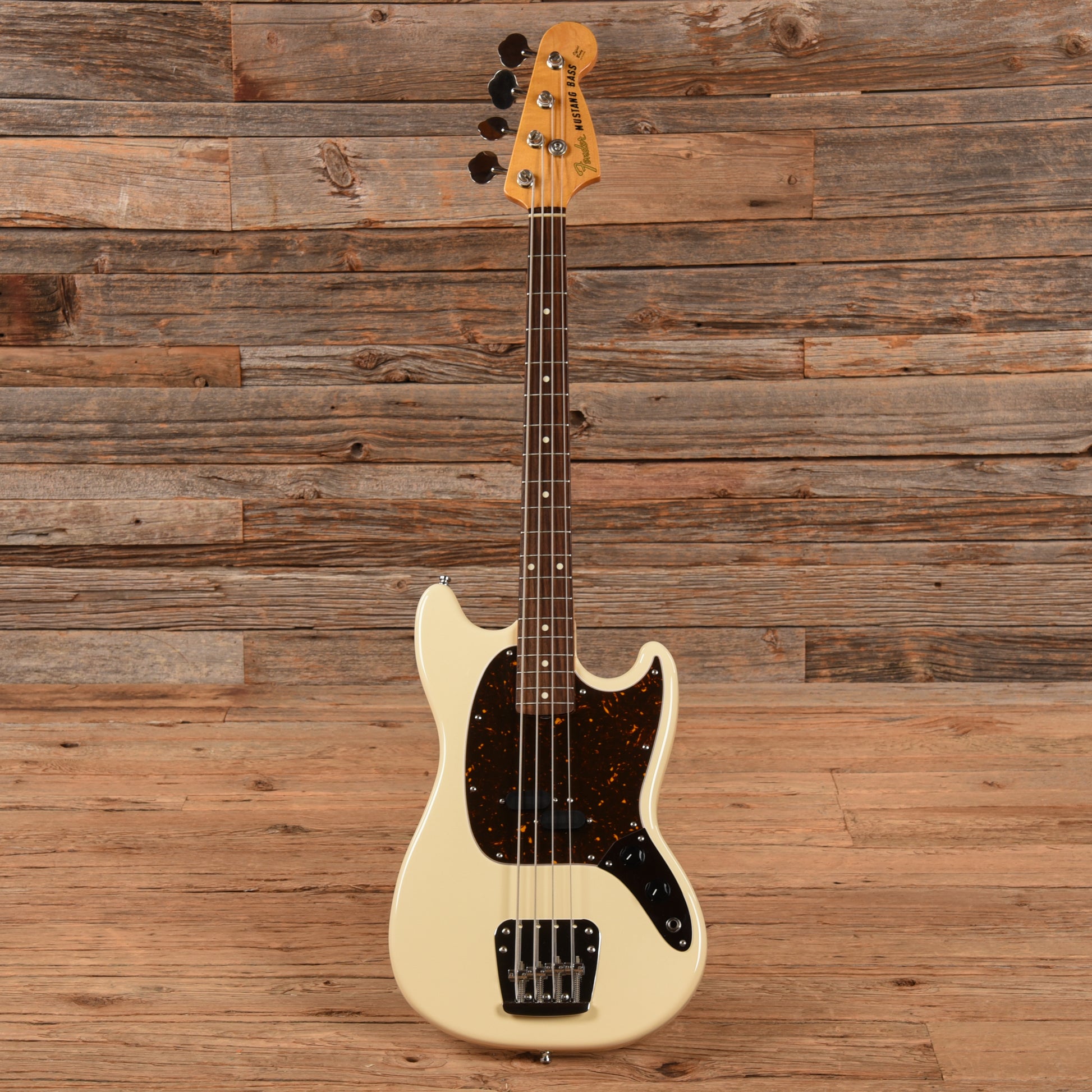 Fender MB-98 Mustang Bass Reissue Vintage White 2013 Bass Guitars / 4-String
