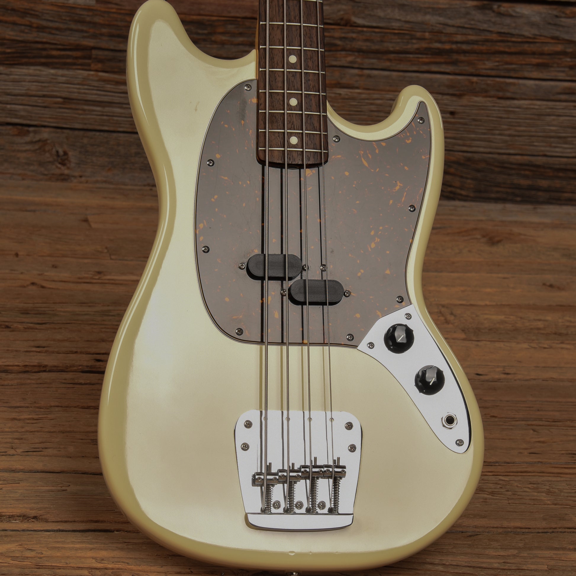 Fender MB-98 Mustang Bass Reissue Vintage White 2013 Bass Guitars / 4-String