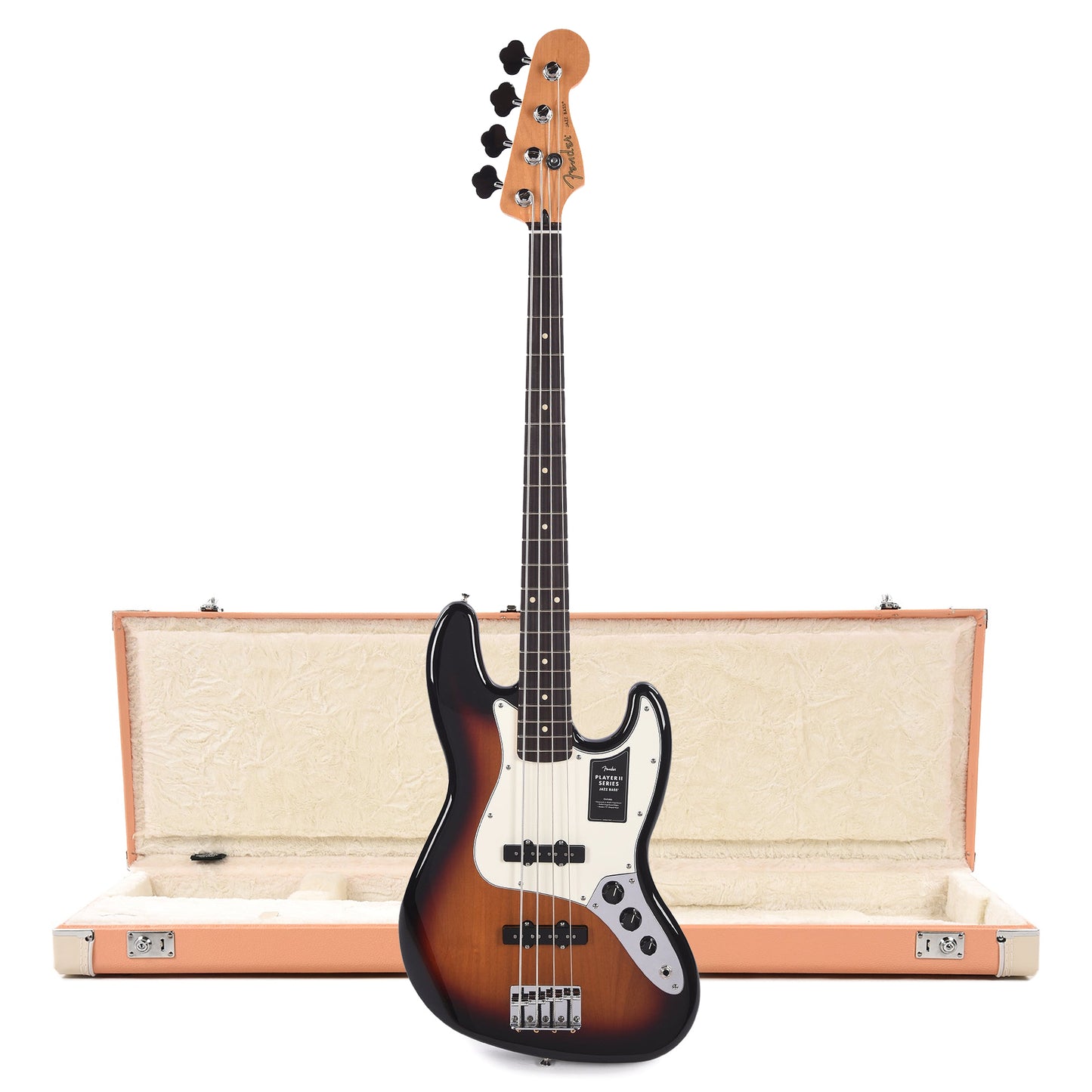 Fender Player II Jazz Bass RW 3-Color Sunburst and Pacific Peach Hardshell Case Bundle Bass Guitars / 4-String