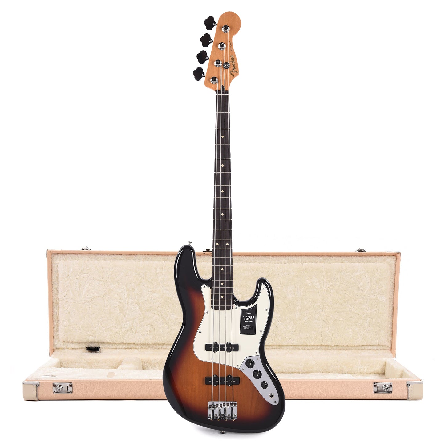 Fender Player II Jazz Bass RW 3-Color Sunburst and Shell Pink Hardshell Case Bundle Bass Guitars / 4-String