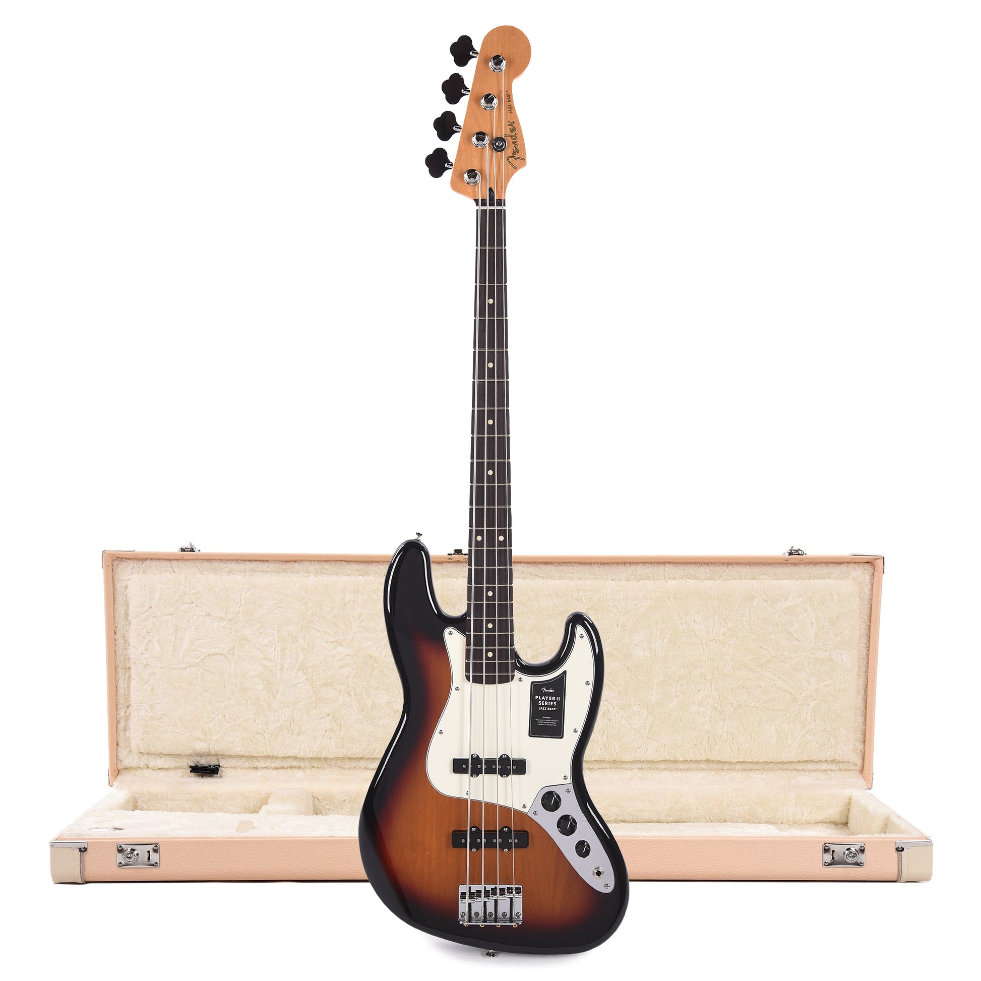 Fender Player II Jazz Bass RW 3-Color Sunburst and Shell Pink Hardshell Case Bundle Bass Guitars / 4-String