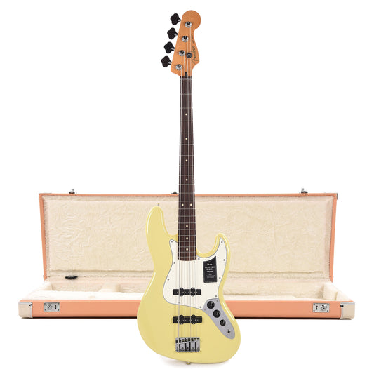 Fender Player II Jazz Bass RW Hialeah Yellow and Pacific Peach Hardshell Case Bundle Bass Guitars / 4-String