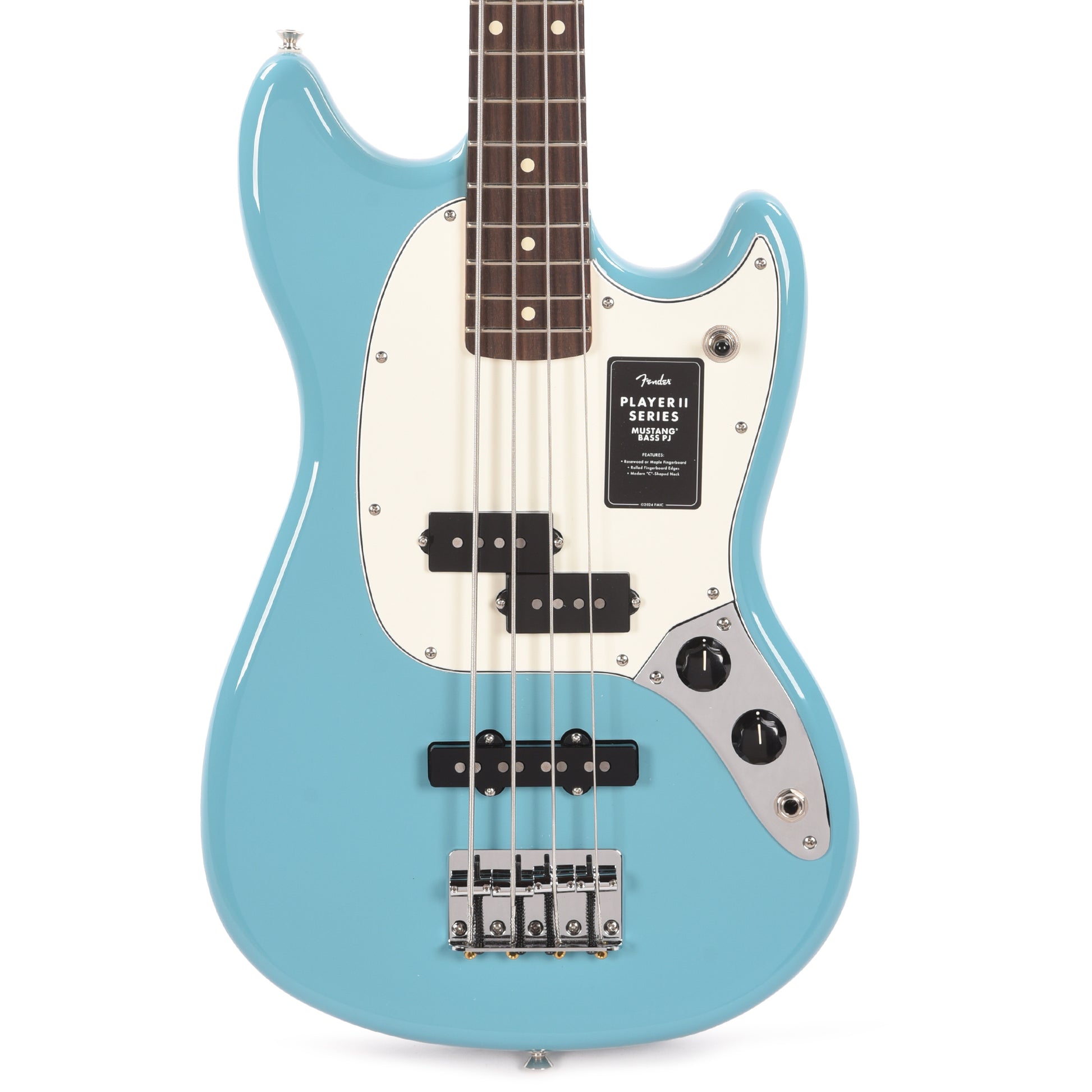 Fender Player II Mustang Bass PJ Aquatone Blue Bass Guitars / 4-String