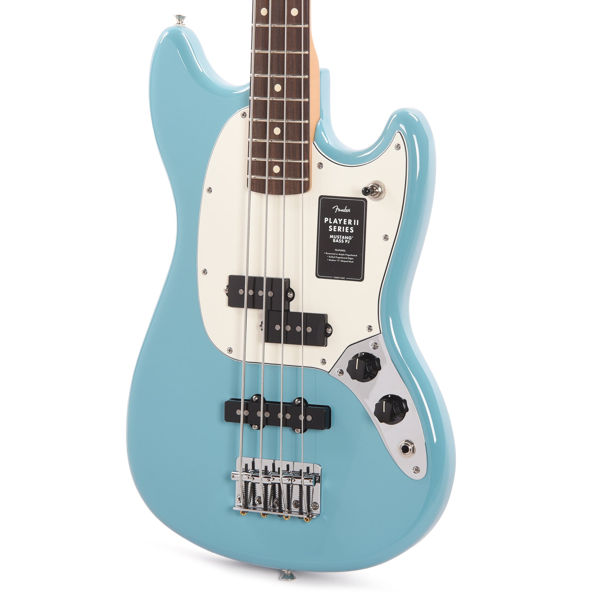 Fender Player II Mustang Bass PJ Aquatone Blue Bass Guitars / 4-String