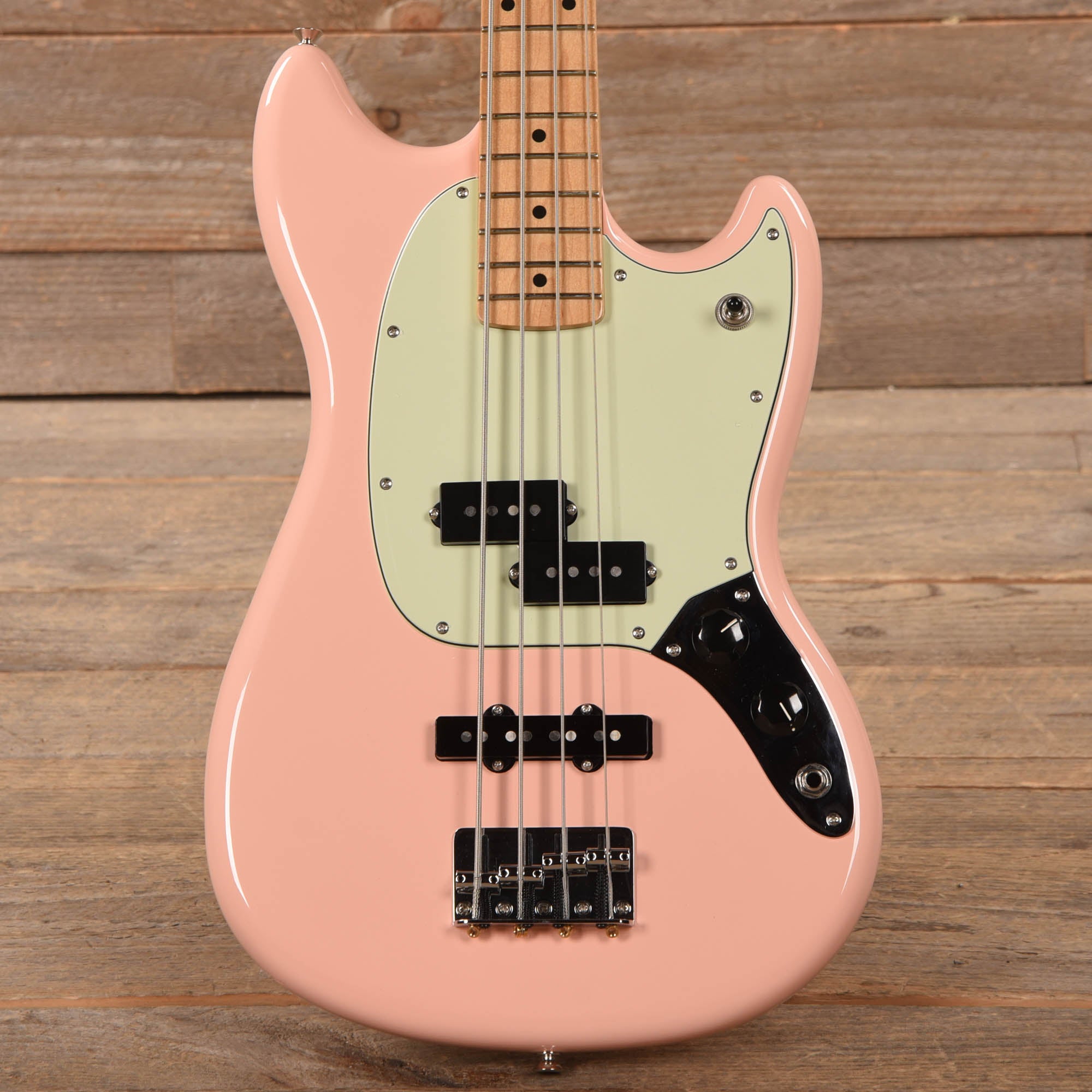 Fender Player Mustang Bass PJ Shell Pink w/Mint Pickguard Bass Guitars / 4-String