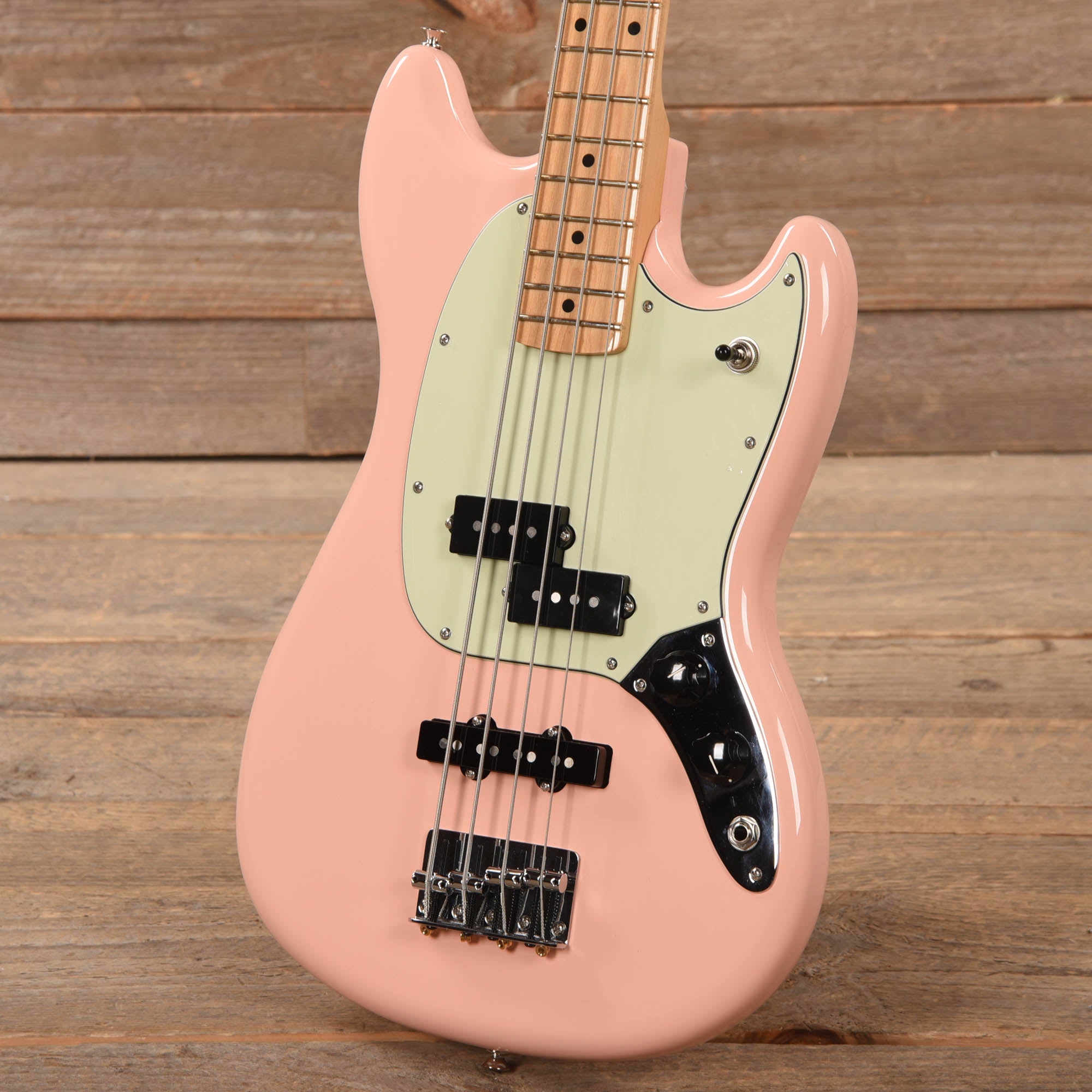 Fender Player Mustang Bass PJ Shell Pink w/Mint Pickguard Bass Guitars / 4-String