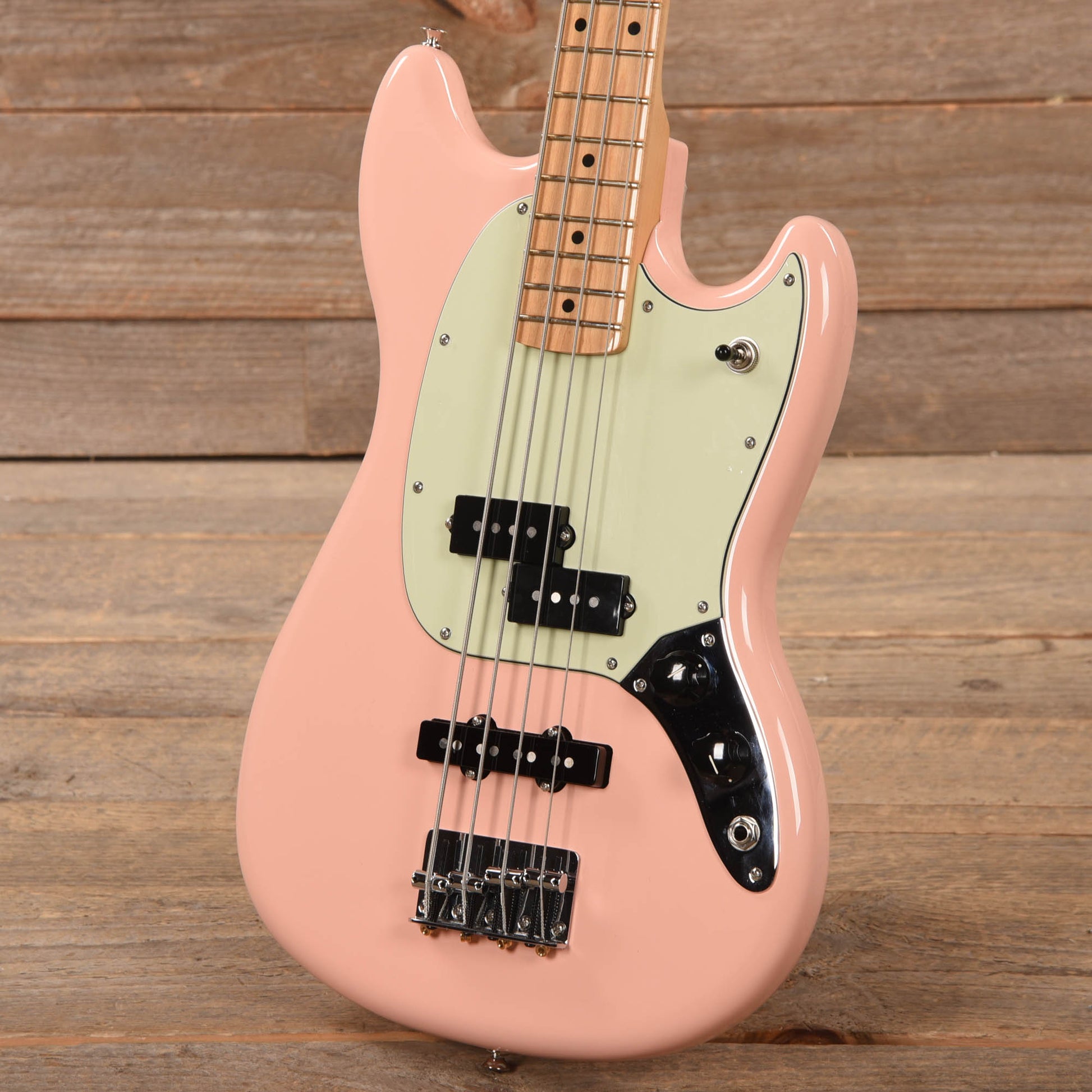 Fender Player Mustang Bass PJ Shell Pink w/Mint Pickguard Bass Guitars / 4-String