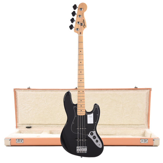 Fender Standard Jazz Bass MN Black and Pacific Peach Hardshell Case Bundle Bass Guitars / 4-String
