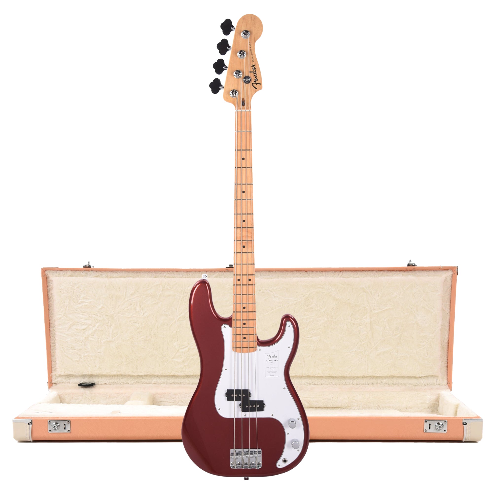 Fender Standard Precision Bass MN Candy Cola and Pacific Peach Hardshell Case Bundle Bass Guitars / 4-String