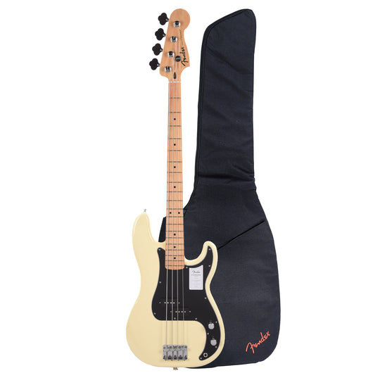 Fender Standard Precision Bass MN Olympic White and FB405 Gig Bag Bundle Bass Guitars / 4-String