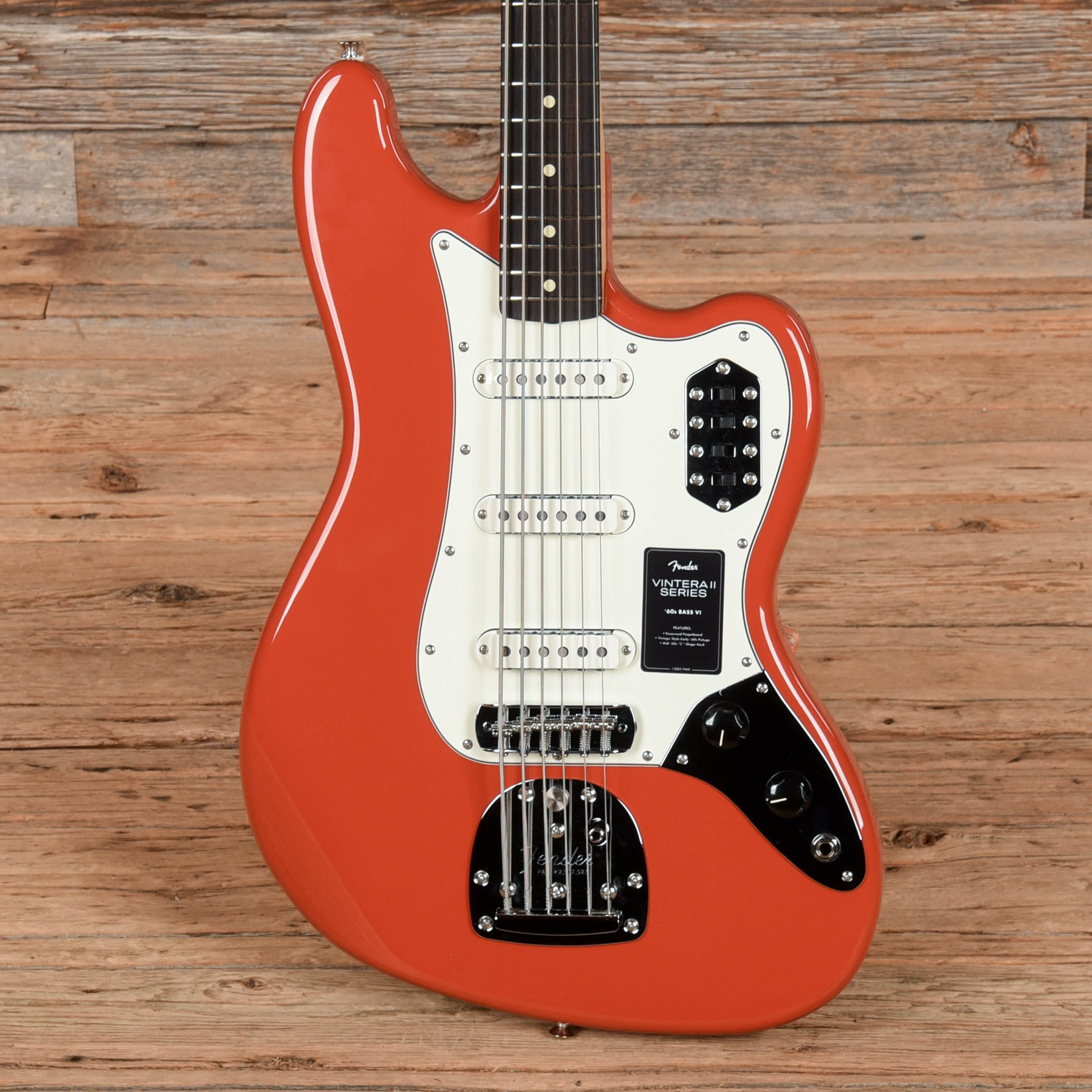 Fender Vintera II 60s Bass VI Fiesta Red 2022 Bass Guitars / 4-String
