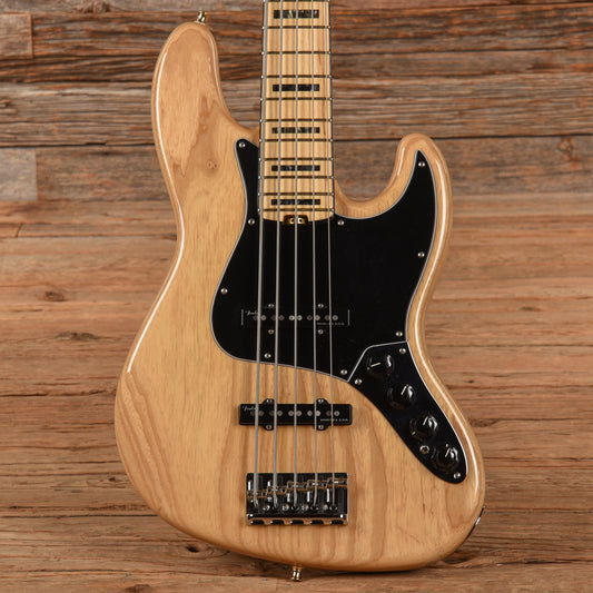 Fender American Elite Jazz Bass V Natural 2017 Bass Guitars / 5-String or More