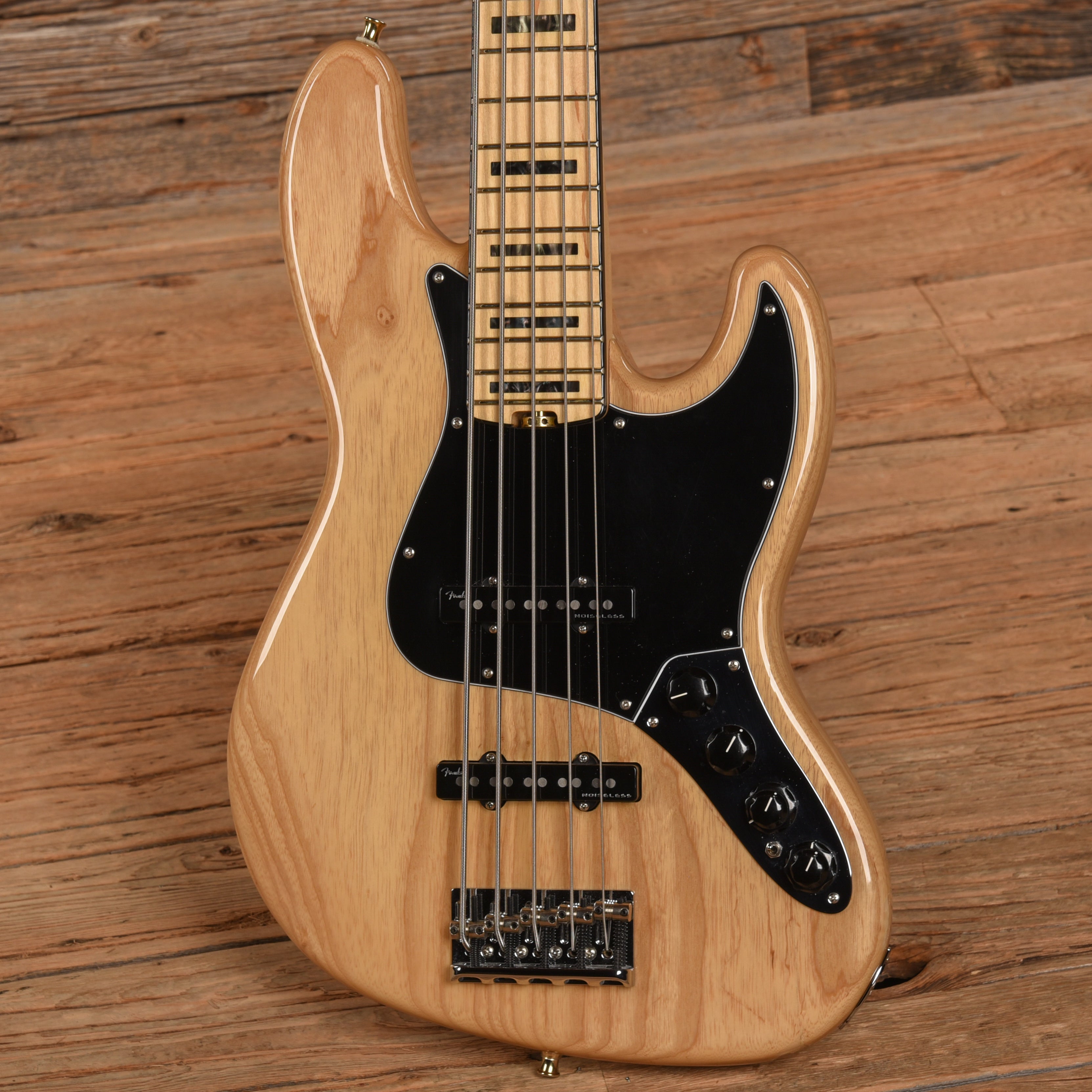 Fender American Elite Jazz Bass V Natural 2017 Bass Guitars / 5-String or More