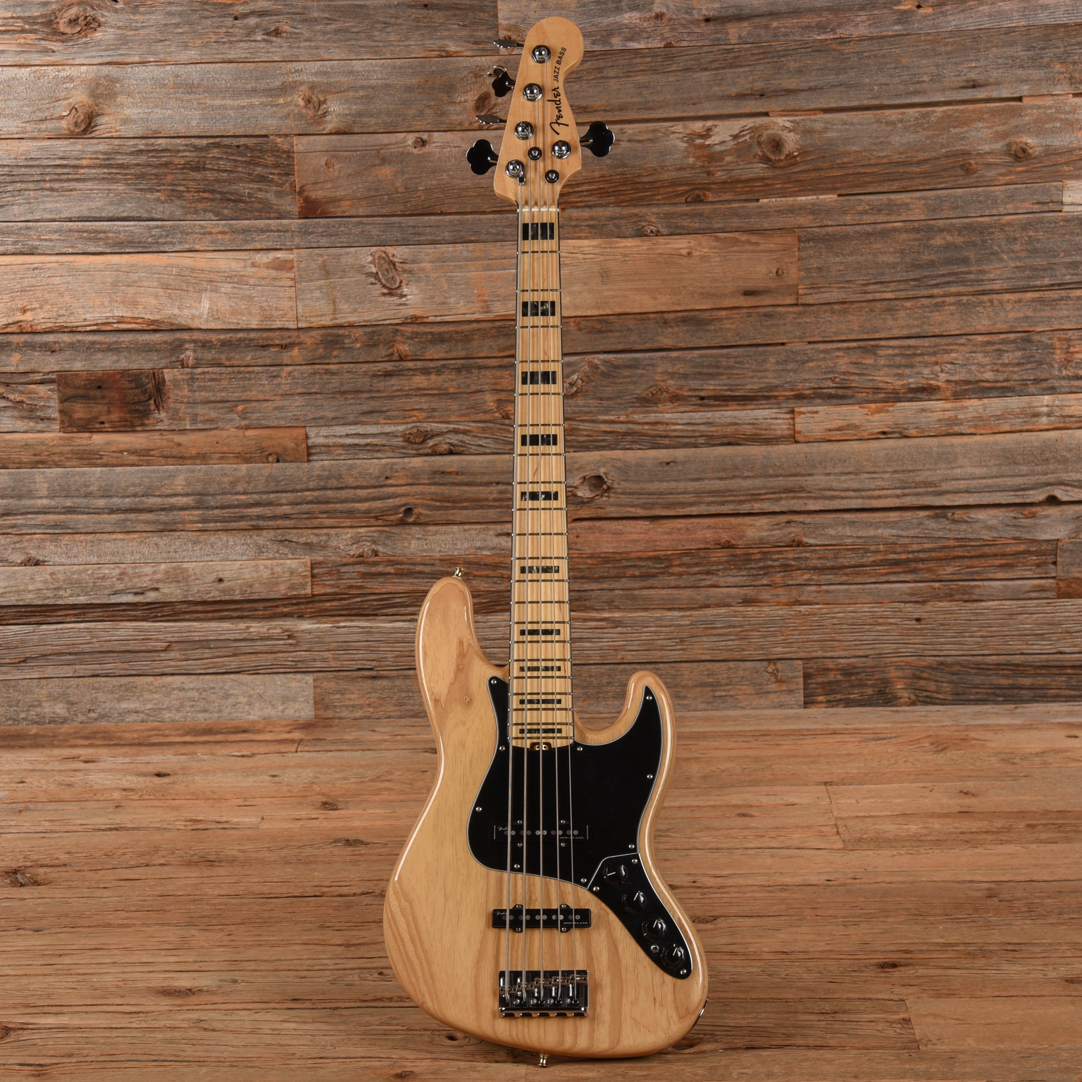 Fender American Elite Jazz Bass V Natural 2017 Bass Guitars / 5-String or More