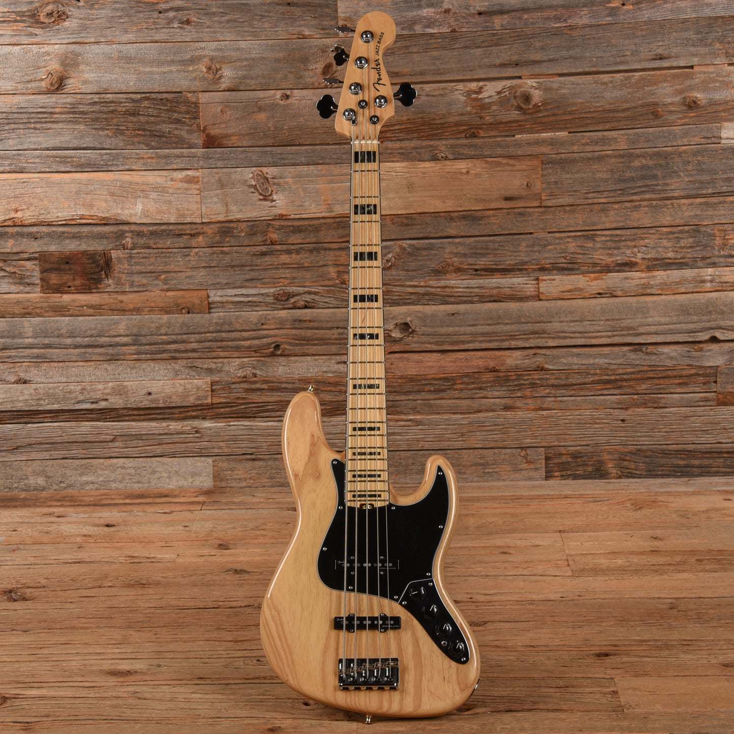 Fender American Elite Jazz Bass V Natural 2017 Bass Guitars / 5-String or More