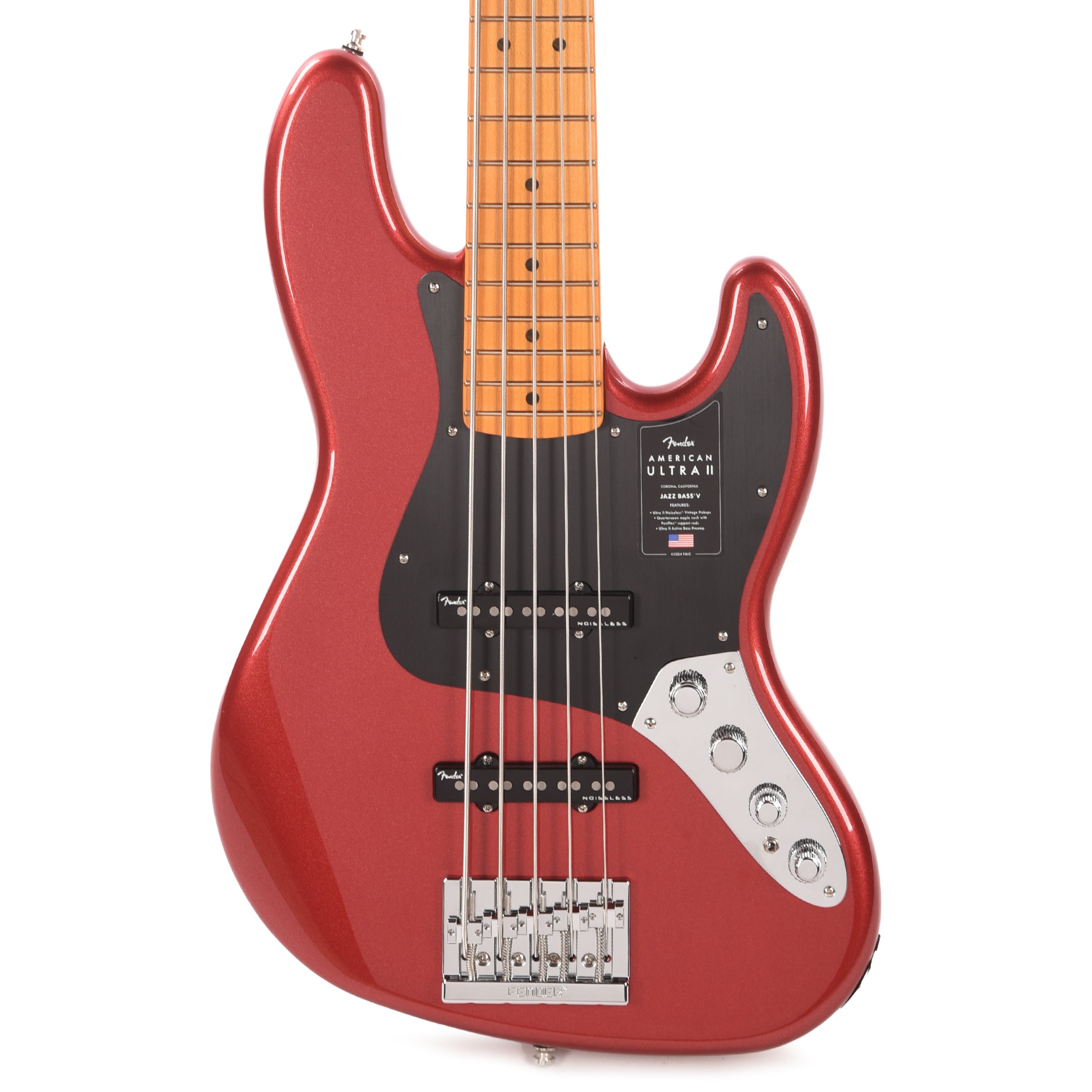 Fender American Ultra II Jazz Bass V Sinister Red Bass Guitars / 5-String or More
