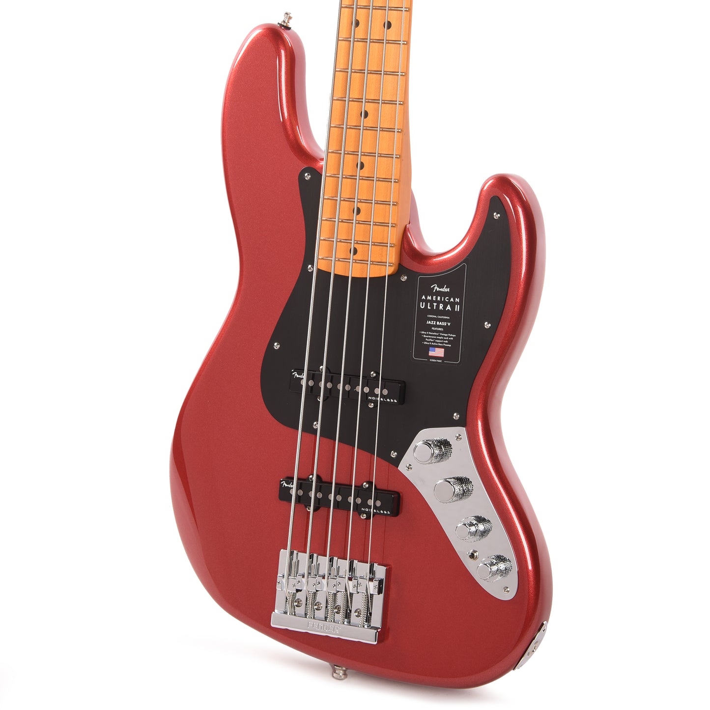 Fender American Ultra II Jazz Bass V Sinister Red Bass Guitars / 5-String or More