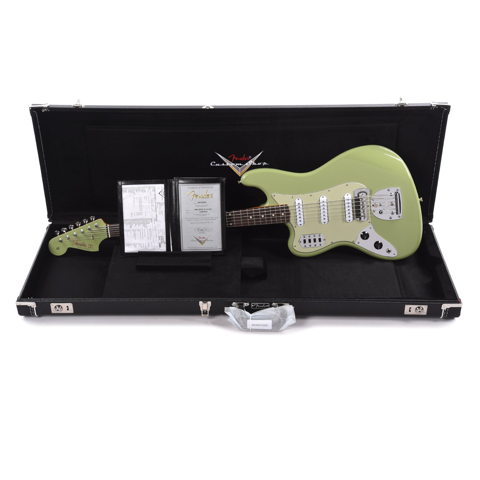 Fender Custom Shop 1962 Bass VI Deluxe Classic Classic Faded Sweet Pea Green LEFTY Bass Guitars / 5-String or More