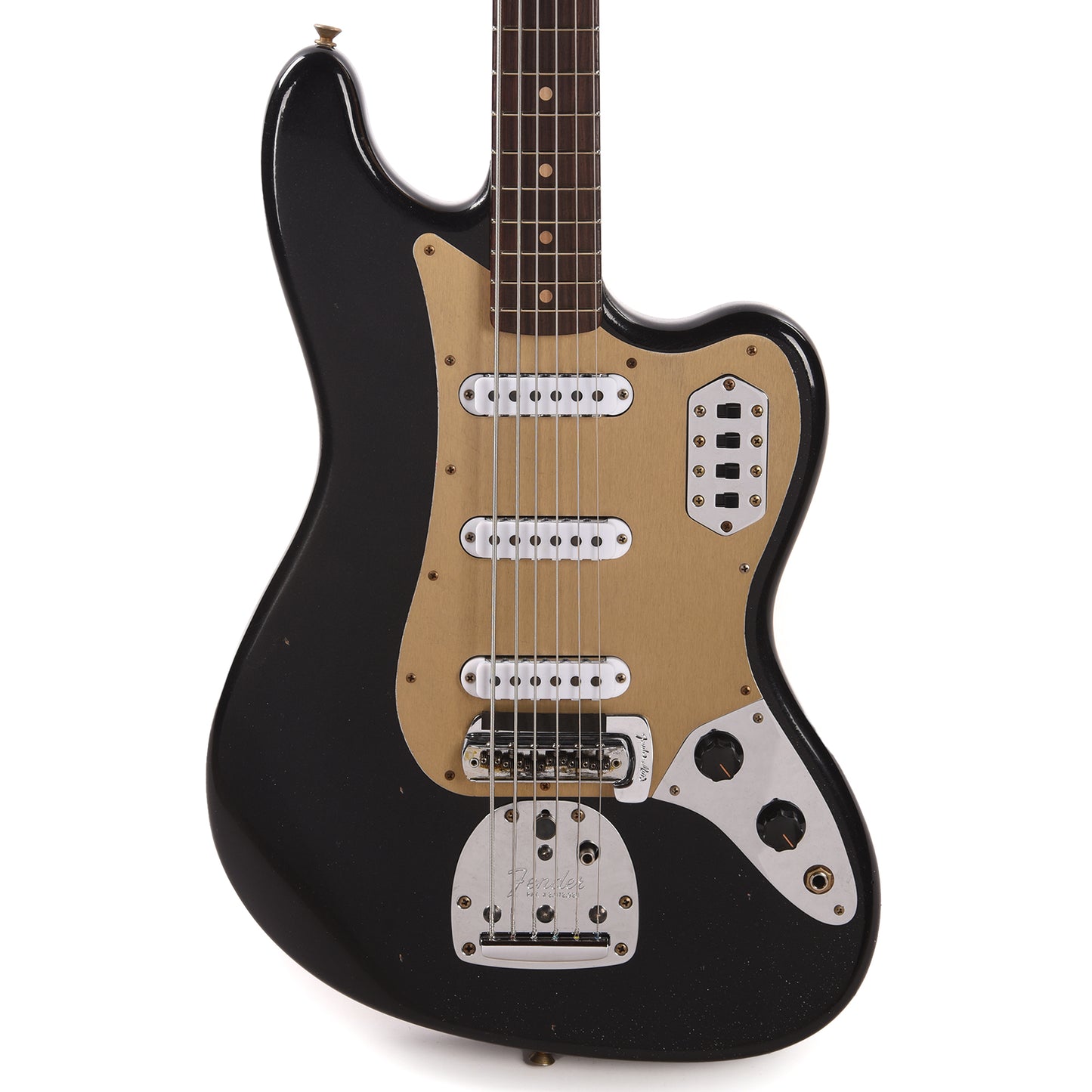 Fender Custom Shop 1962 Bass VI Journeyman Super Aged Space Dust Black w/Anodized Gold Pickguard Bass Guitars / 5-String or More