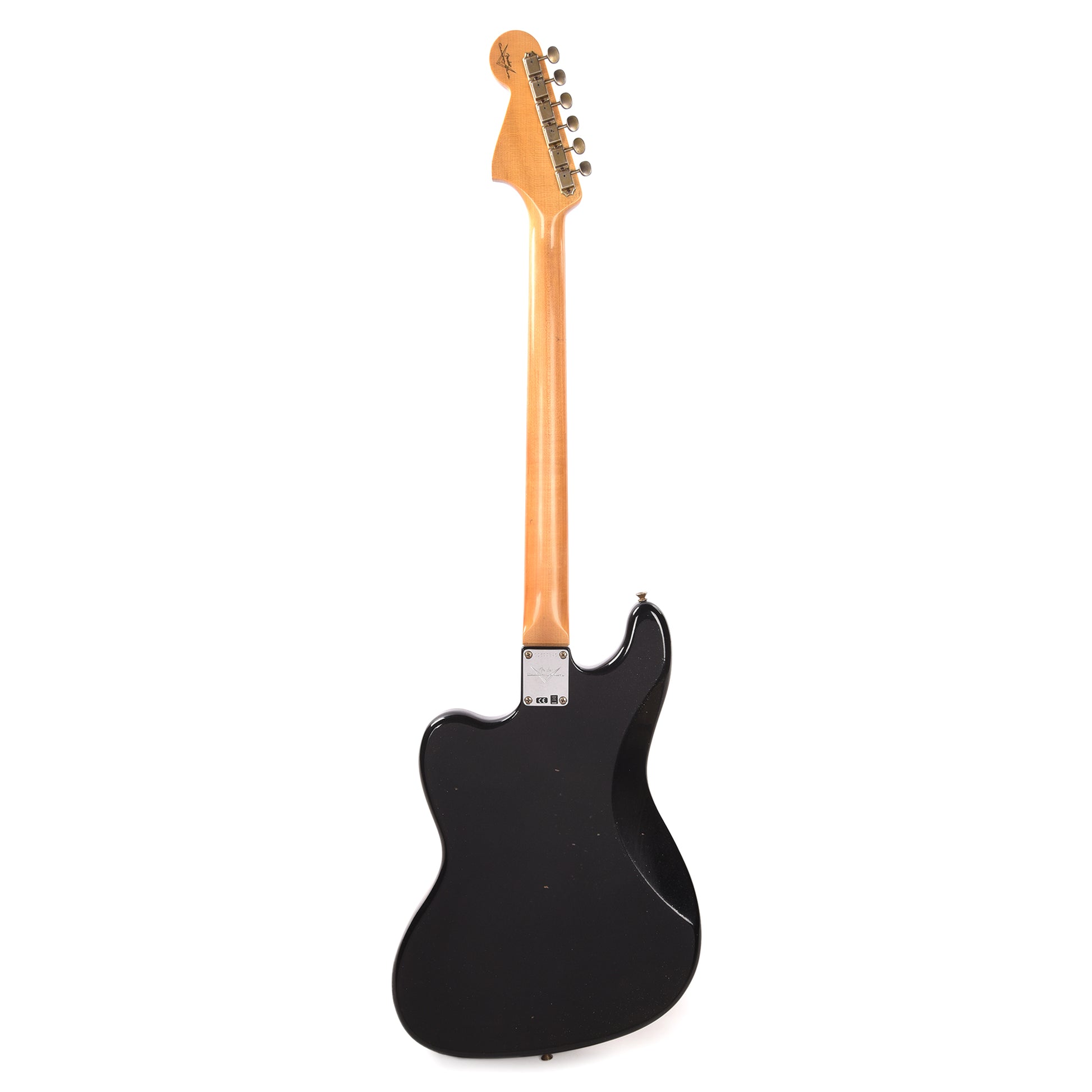 Fender Custom Shop 1962 Bass VI Journeyman Super Aged Space Dust Black w/Anodized Gold Pickguard Bass Guitars / 5-String or More