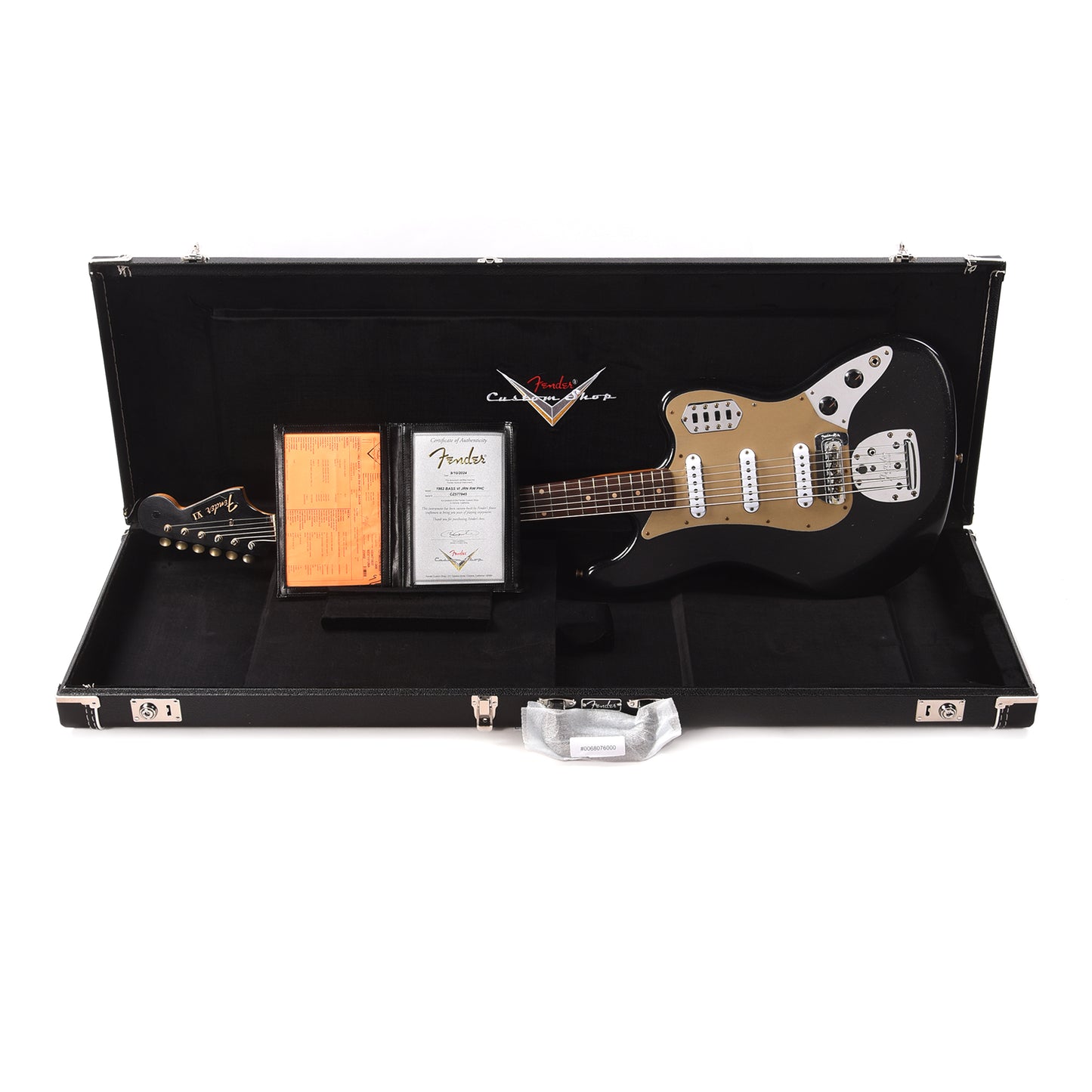 Fender Custom Shop 1962 Bass VI Journeyman Super Aged Space Dust Black w/Anodized Gold Pickguard Bass Guitars / 5-String or More