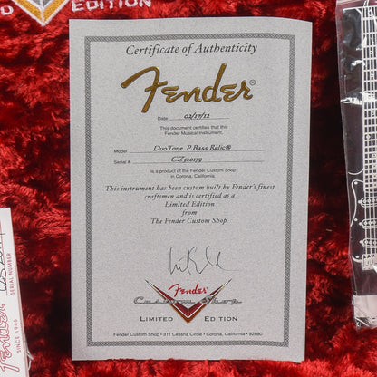 Fender Custom Shop '57 Duotone Precision Bass Blonde 2012 Bass Guitars / 5-String or More