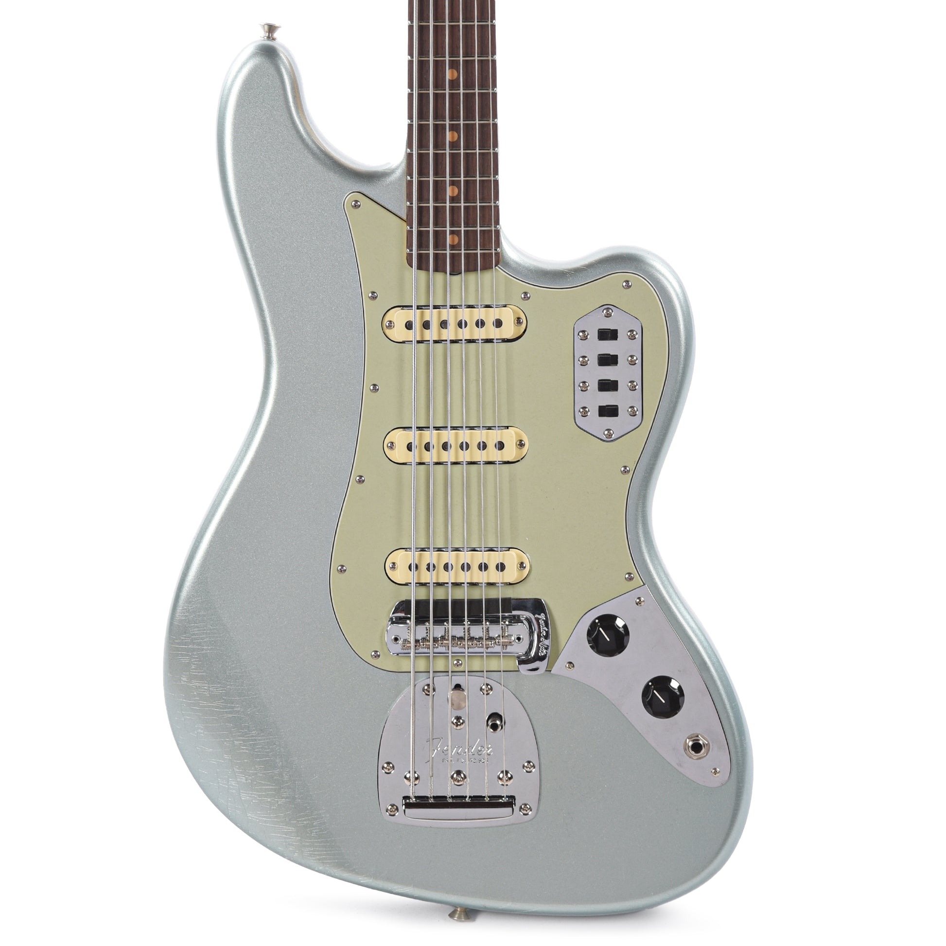 Fender Custom Shop Bass VI Deluxe Closet Classic Aged Firemist Silver Bass Guitars / 5-String or More